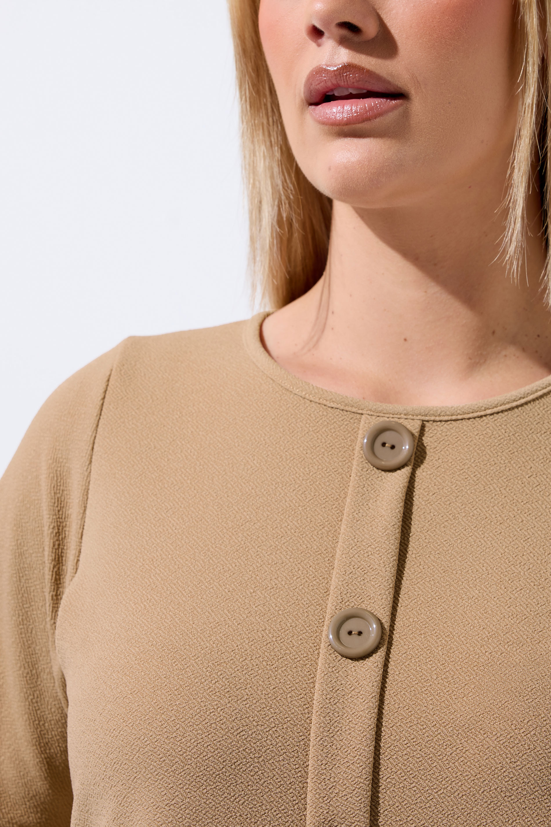 LIMITED COLLECTION Plus Size Natural Brown Peplum Top | Yours Clothing 4