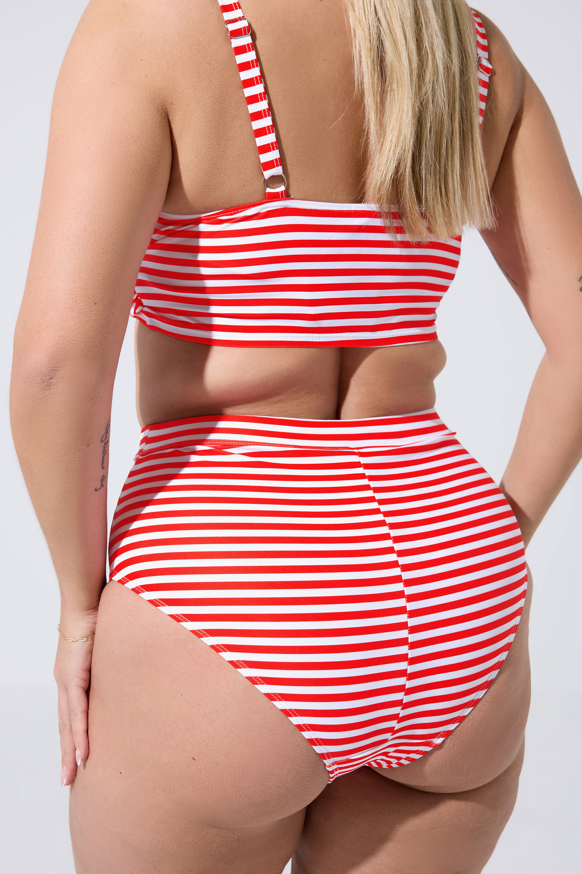 LIMITED COLLECTION Plus Size Red Stripe Bikini Briefs | Yours Clothing 4