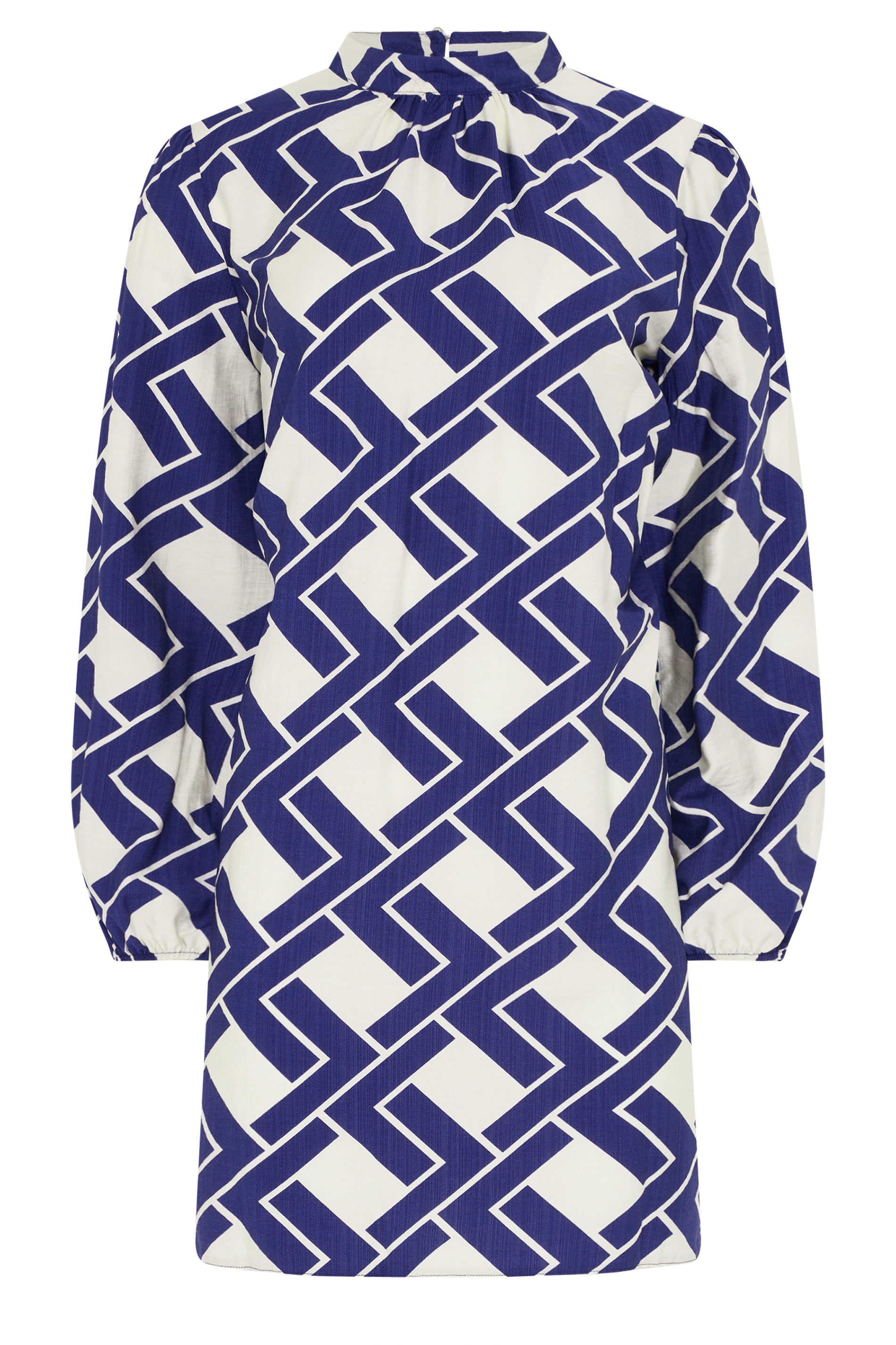 M&Co Blue Geometric Print Belted Tunic Dress | M&Co 5