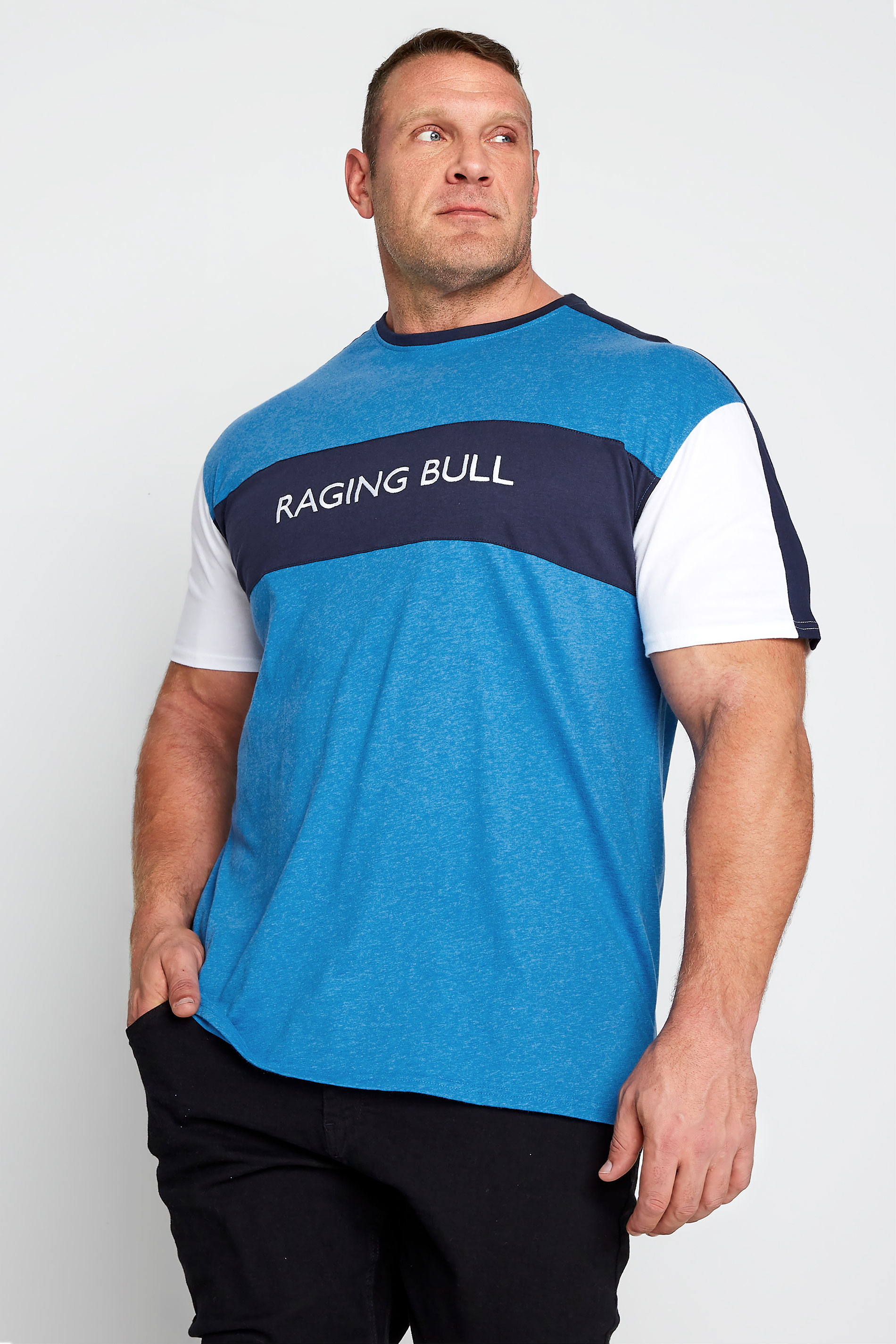 RAGING BULL Big & Tall Blue Cut & Sew T-Shirt 1