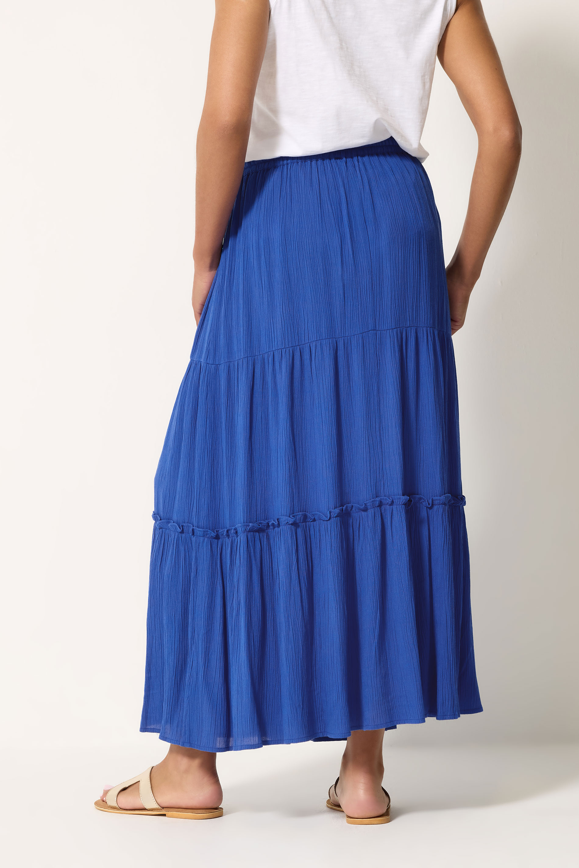 M&Co Blue Crinkle Maxi Skirt | M&Co  4