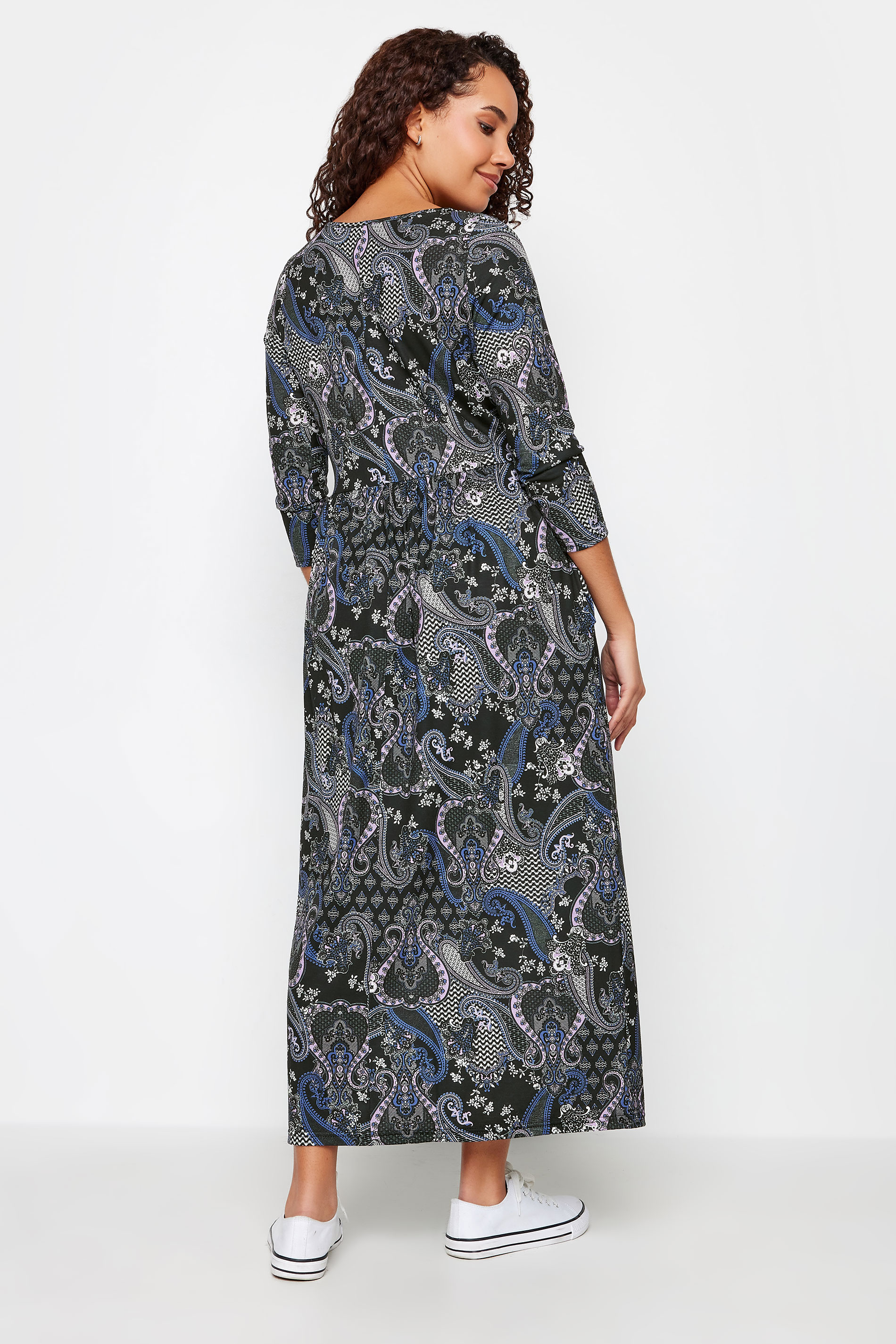 M&Co Black Paisley Print Midi Dress | M&Co 3