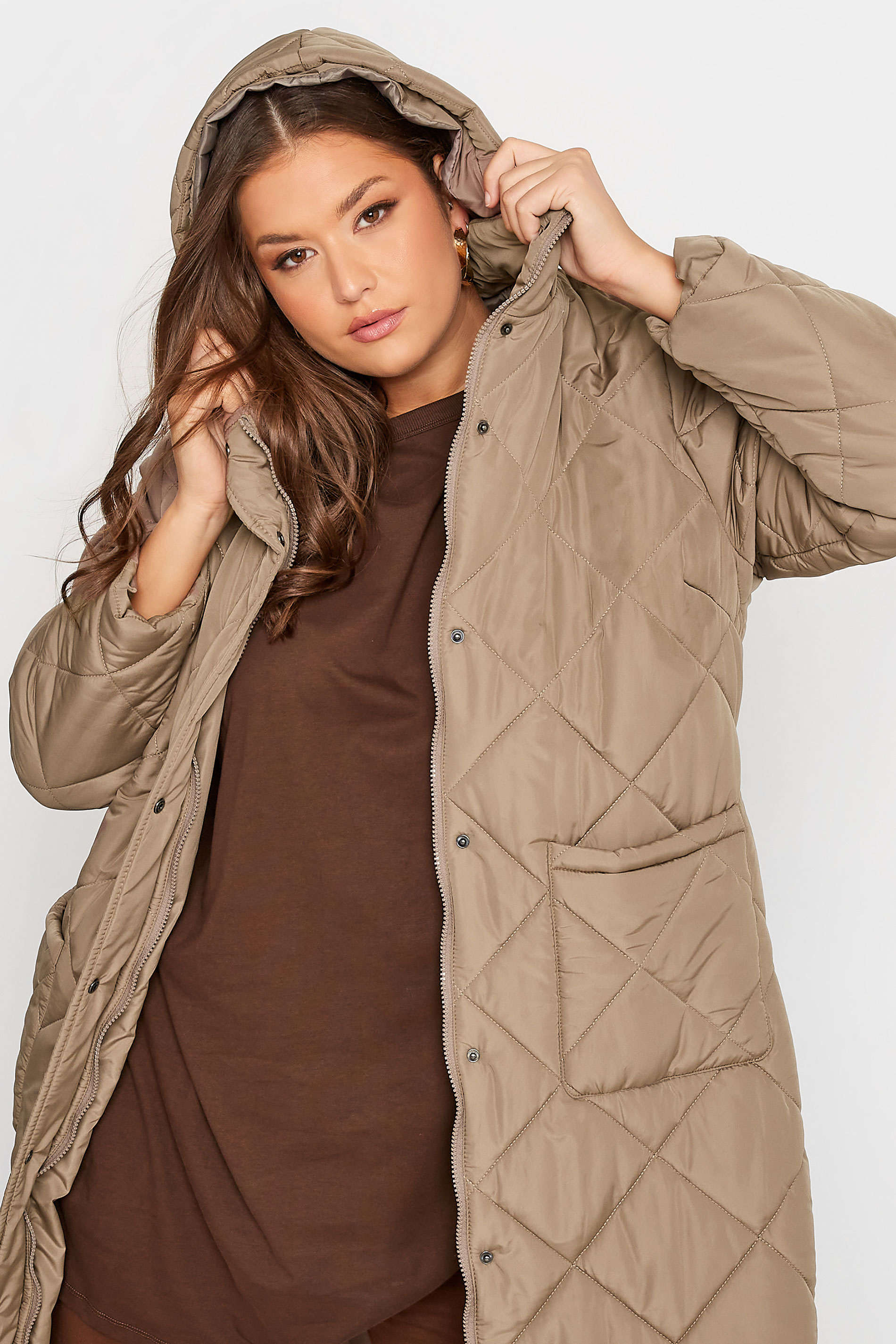 Top Secret Between-Seasons Jacket brown quilting pattern casual look Fashion Jackets Between-Seasons Jackets 