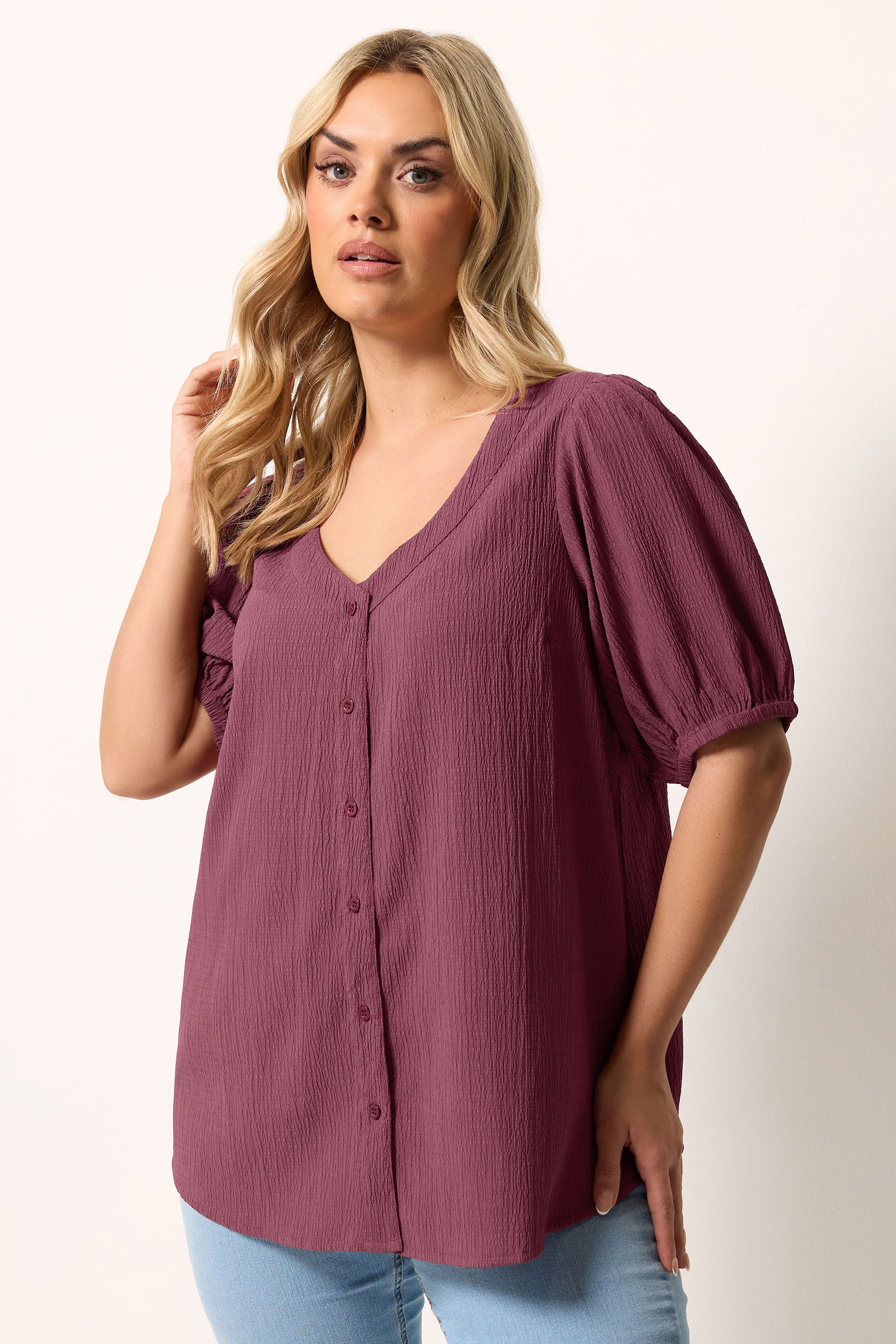 YOURS Plus Size Dusky Pink Textured Blouse | Yours Clothing 3