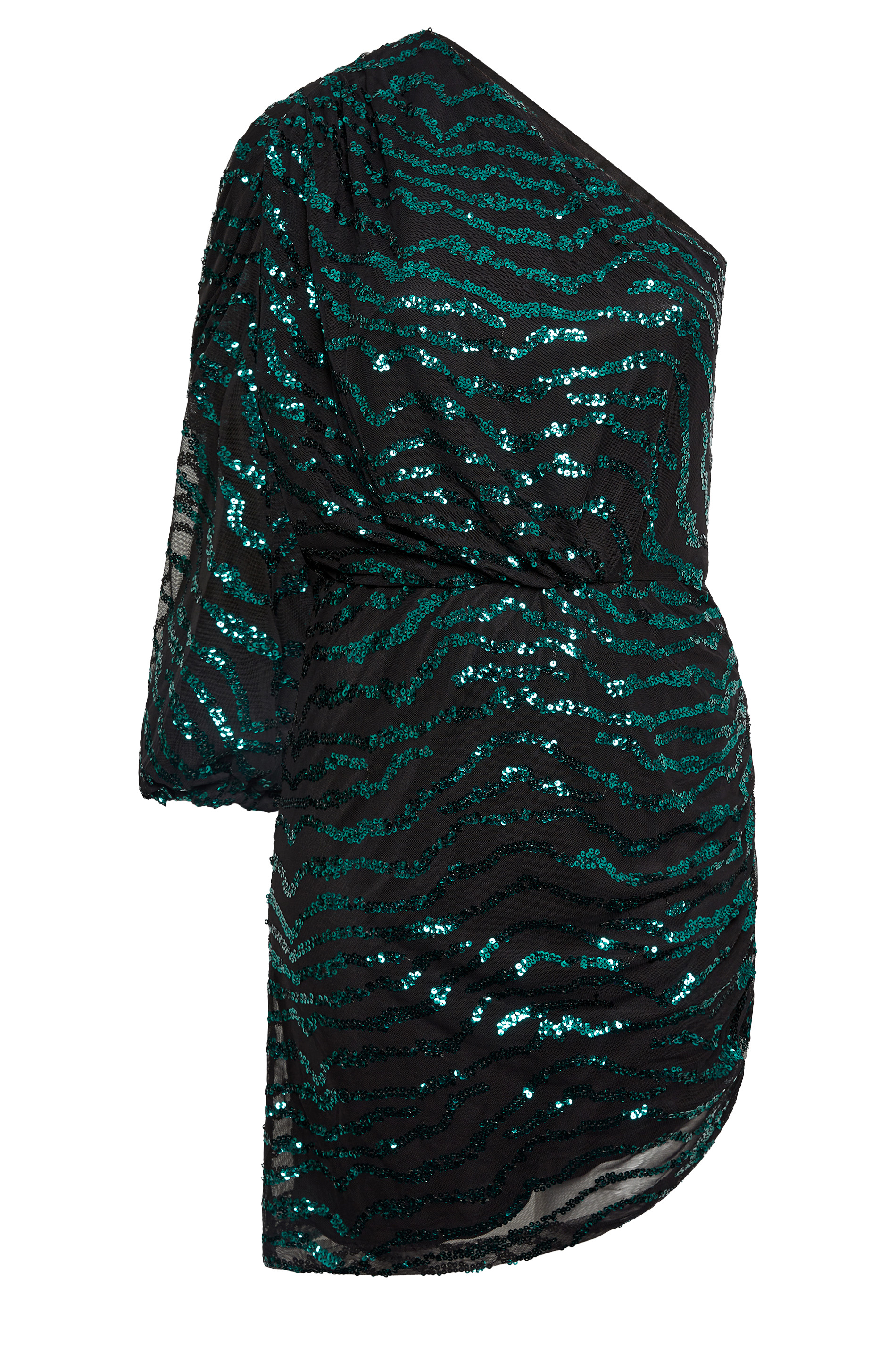 Evans Black & Green Zebra Sequin Mini Dress 1