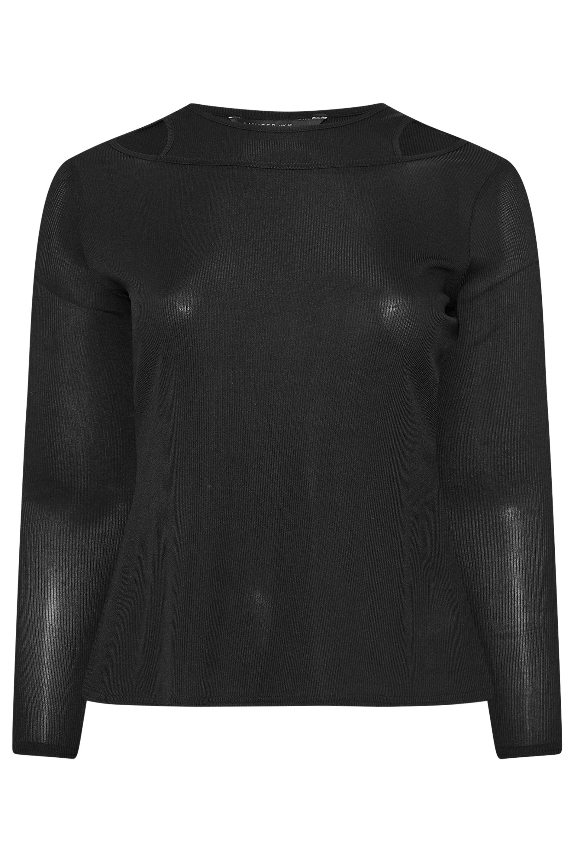 LIMITED COLLECTION Plus Size Black 2-In-1 Ribbed Long Sleeve T-Shirt | Yours Clothing 5