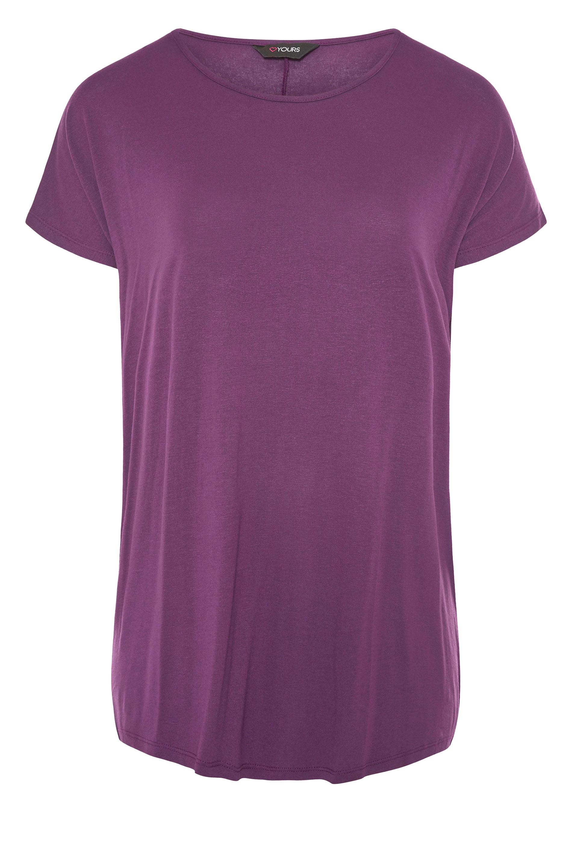 Grande taille  Tops Grande taille  T-Shirts | T-Shirt Violet Ourlet Plongeant - SA57484