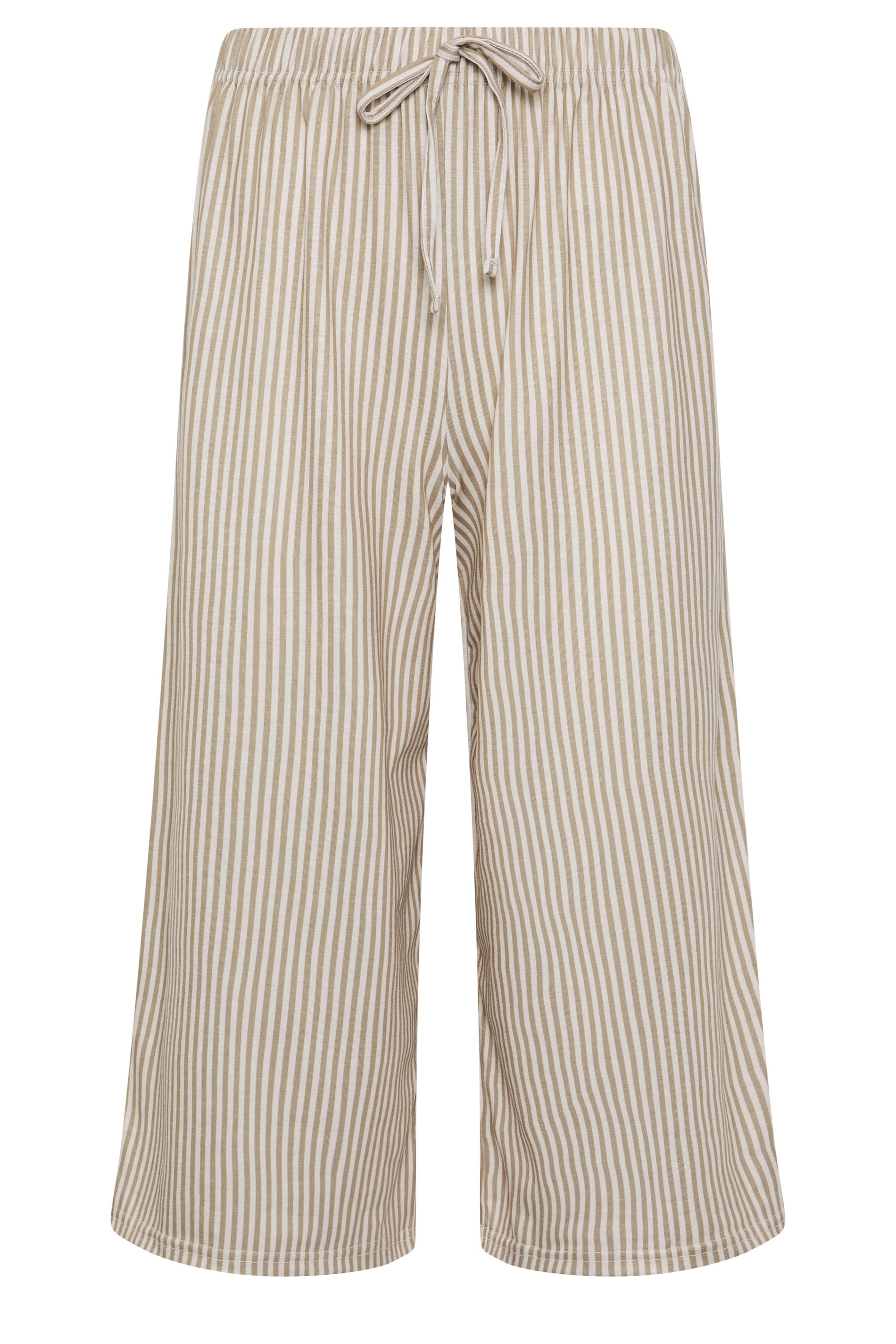 M&Co Petite Neutral Brown Stripe Wide Leg Culottes | M&Co 5