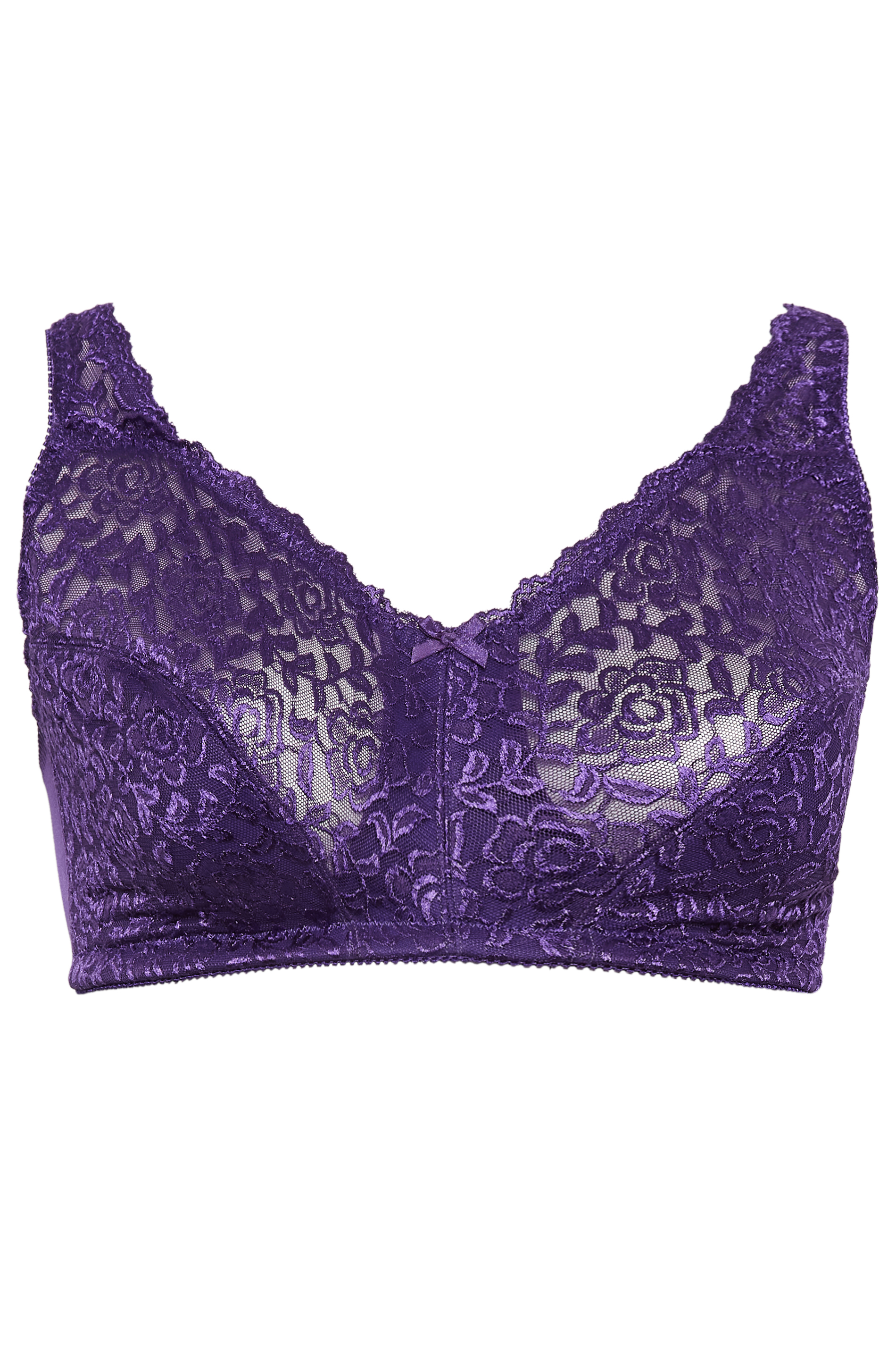 Buy FEATHERLINE Floral Lace Padded Non Wired Women's T-Shirt Bra (Purple,  30B) at
