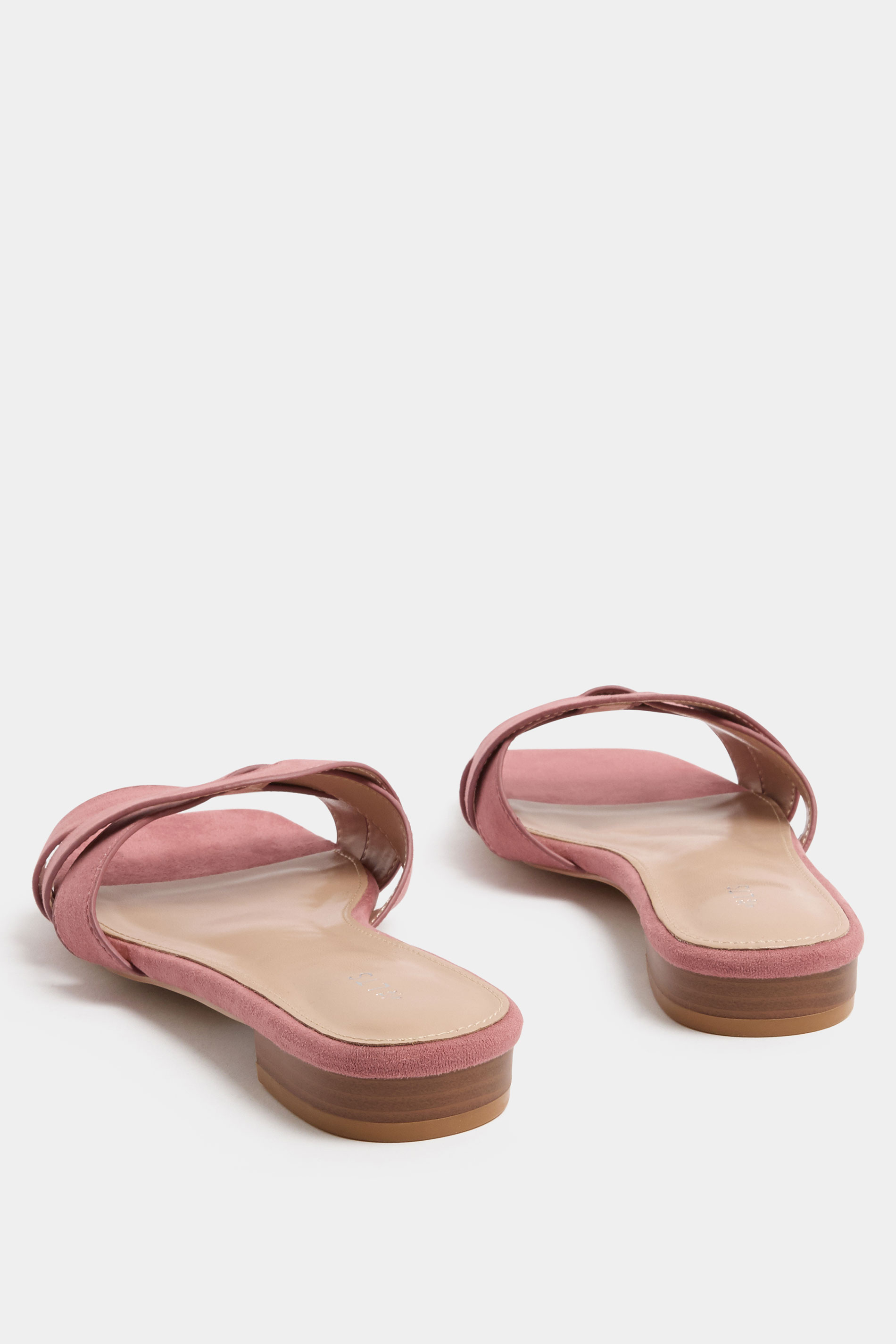 LTS Pink Twisted Block Mule Sandals In Standard Fit | Long Tall Sally 4