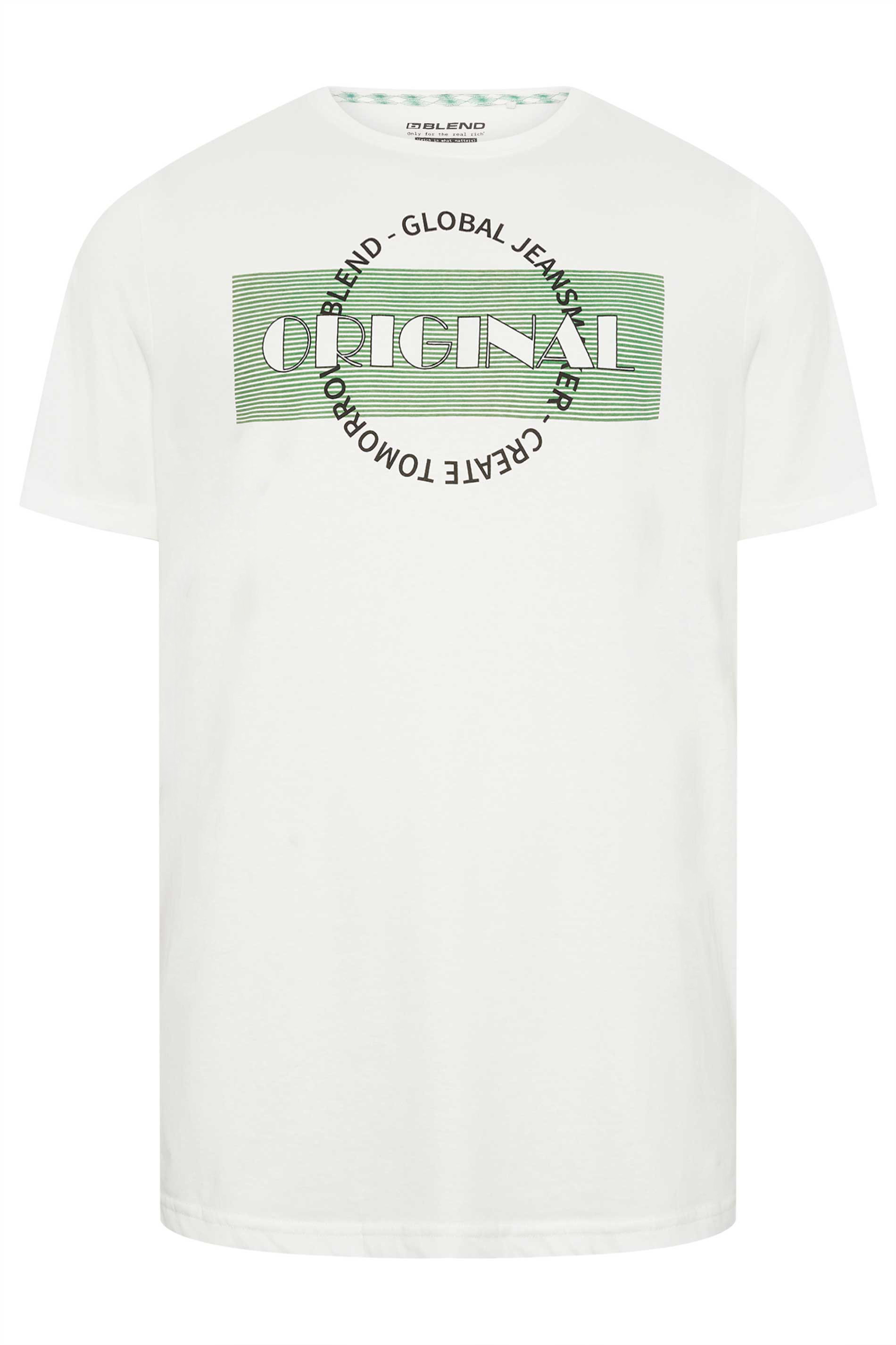 BLEND Big & Tall White 'Original' Printed T-Shirt | BadRhino 2