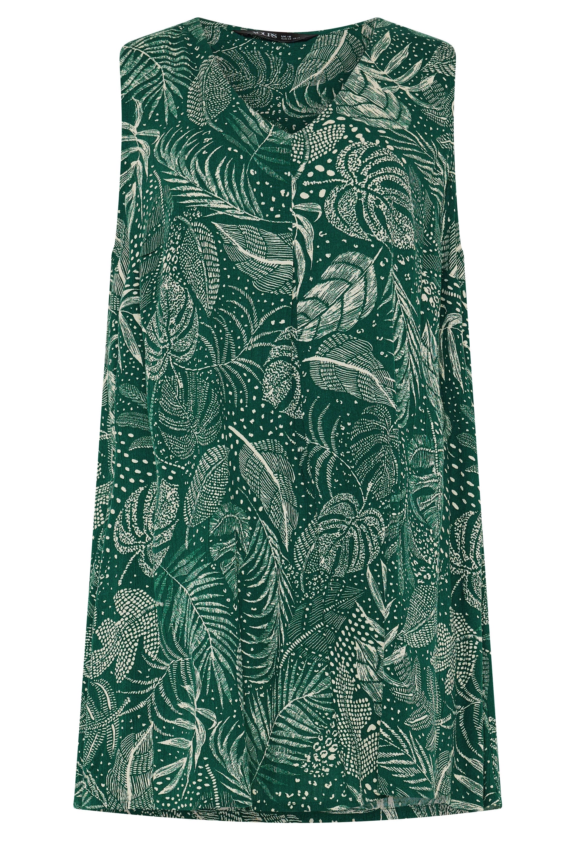 YOURS Plus Size Green Leaf Cami Vest Top | Yours Clothing 5