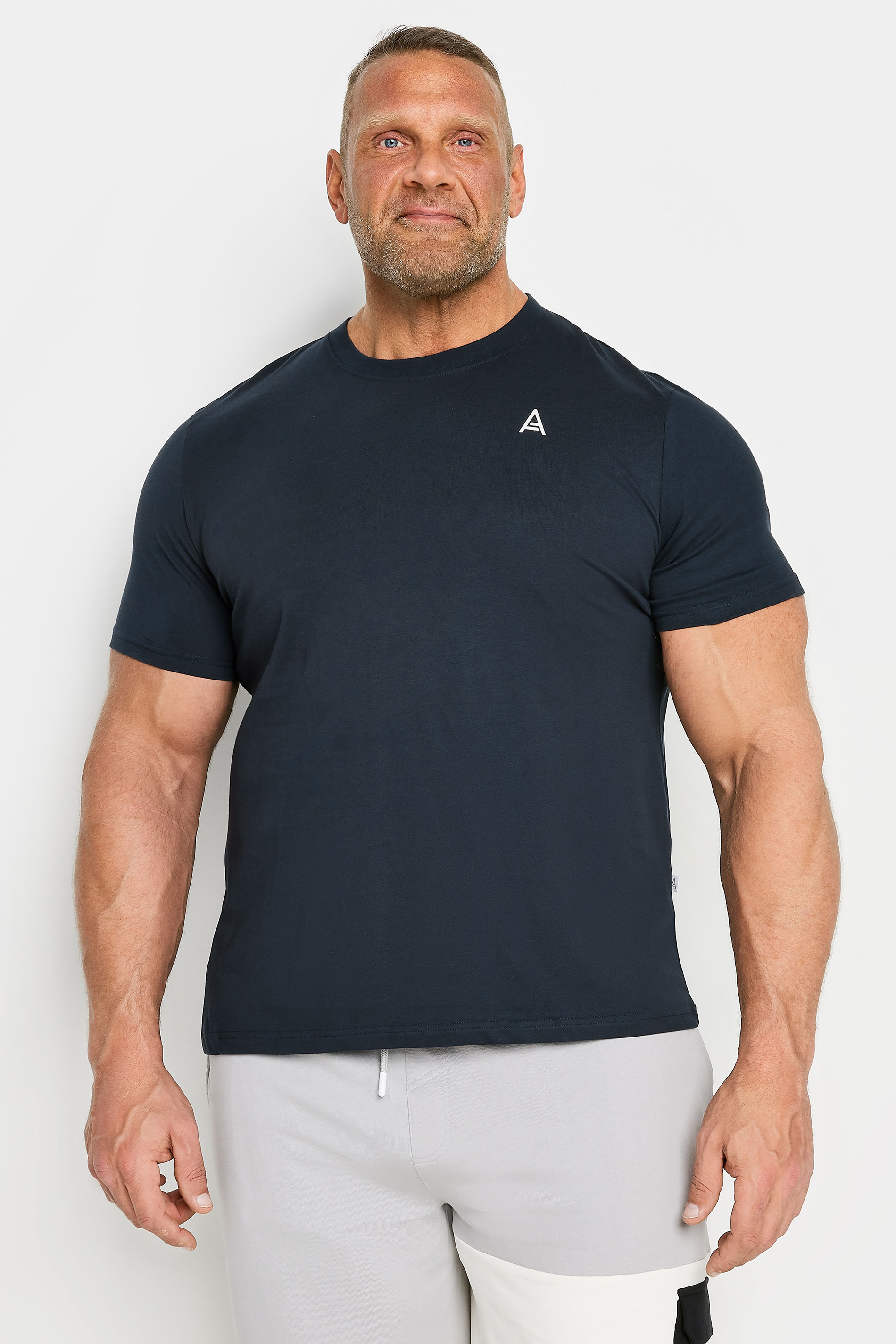 STUDIO A Big & Tall Navy Blue Logo T-Shirt | BadRhino 1