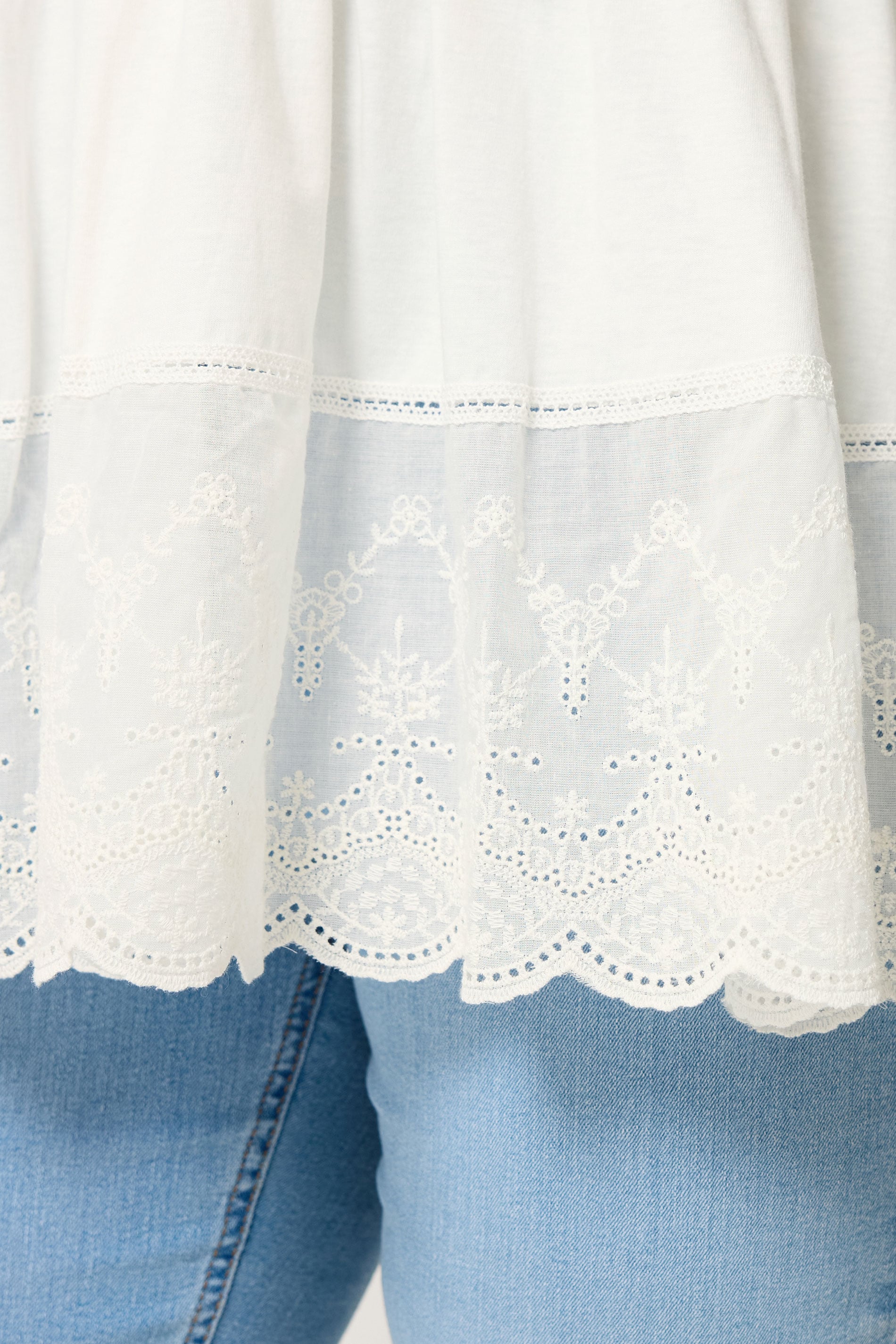 YOURS Plus Size White Tiered Peplum Top | Yours Clothing 4