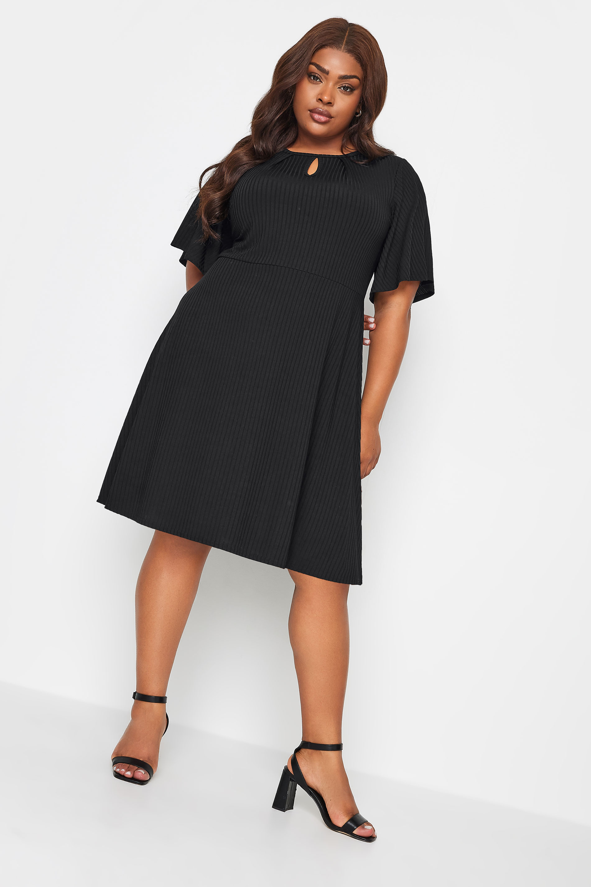 YOURS Plus Size Black Keyhole Mini Dress | Yours Clothing 1