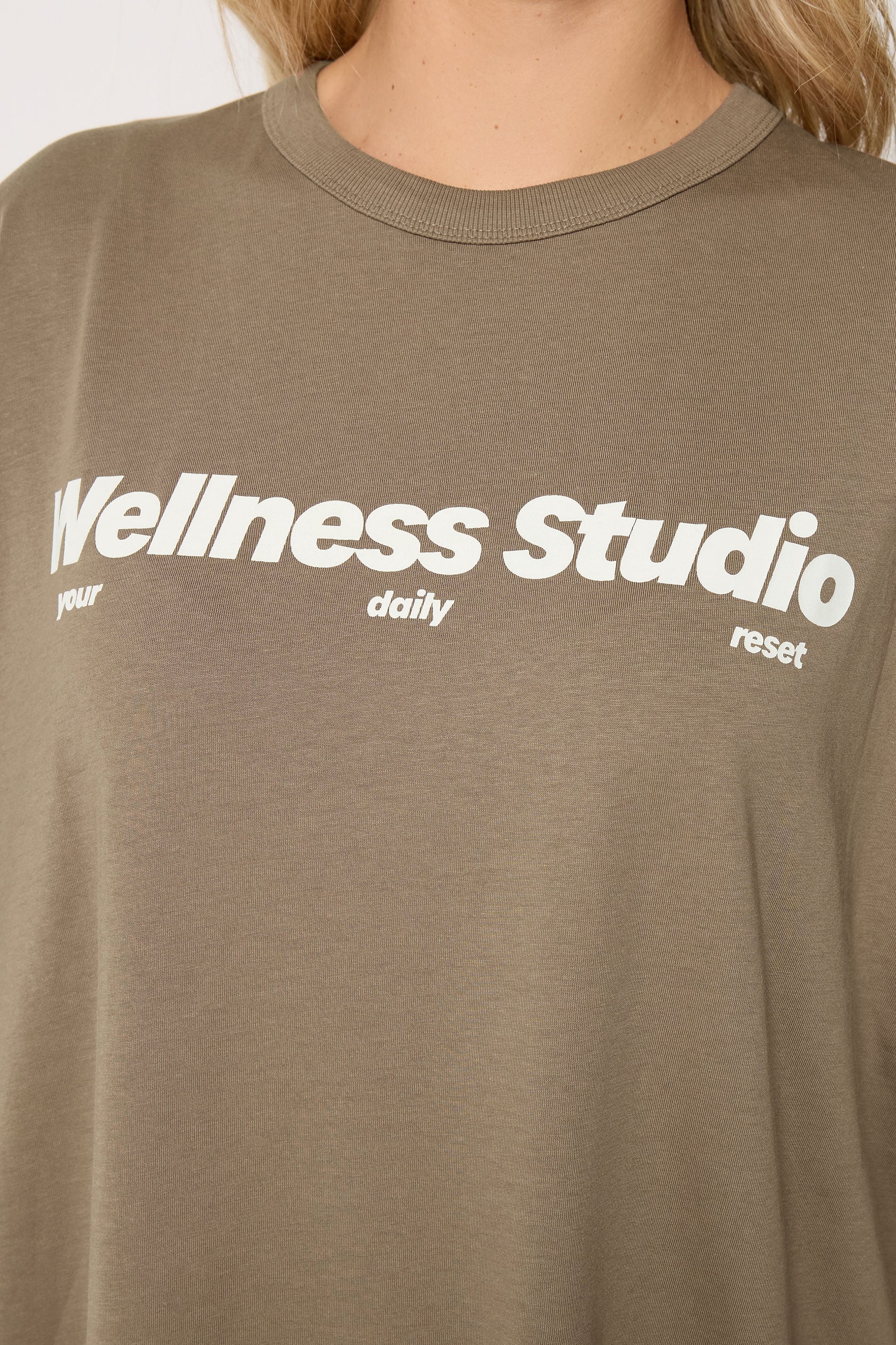 YOURS ACTIVE Plus Size Brown 'Wellness Studio' T-Shirt | Yours Clothing 5