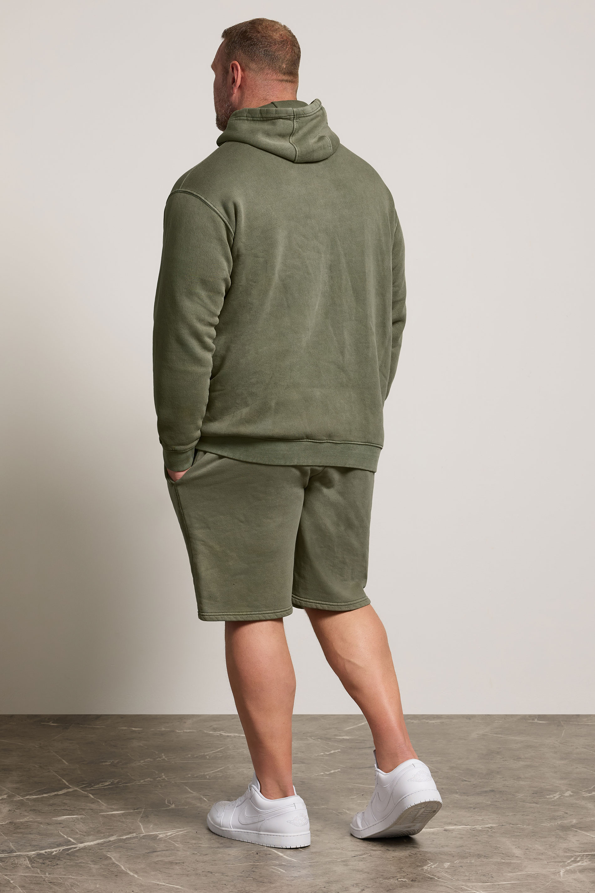 BadRhino Big & Tall Green Sun Bleached Hoodie & Short Set  4