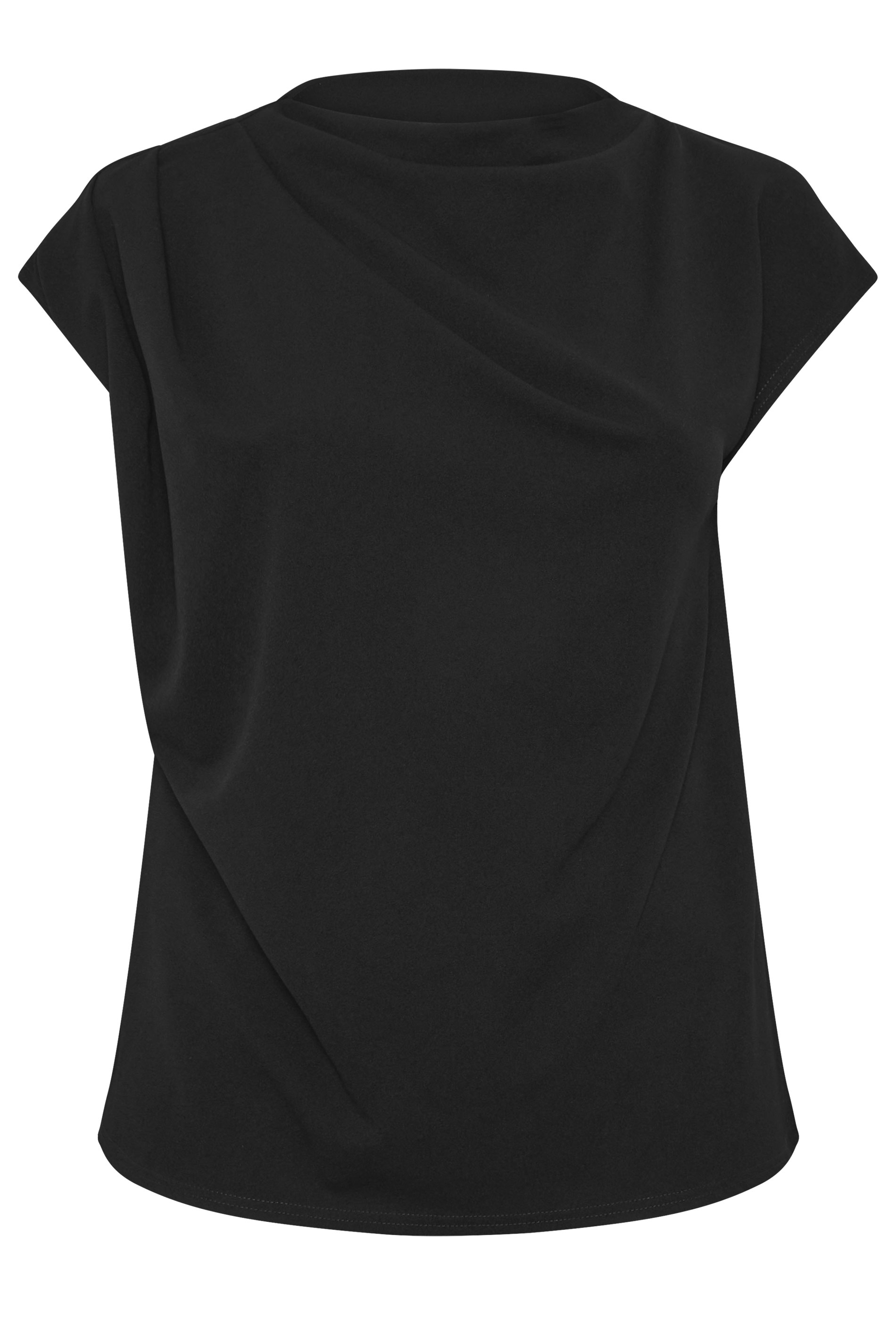 YOURS LONDON Plus Size Black Drape Shoulder Top | Yours Clothing 7