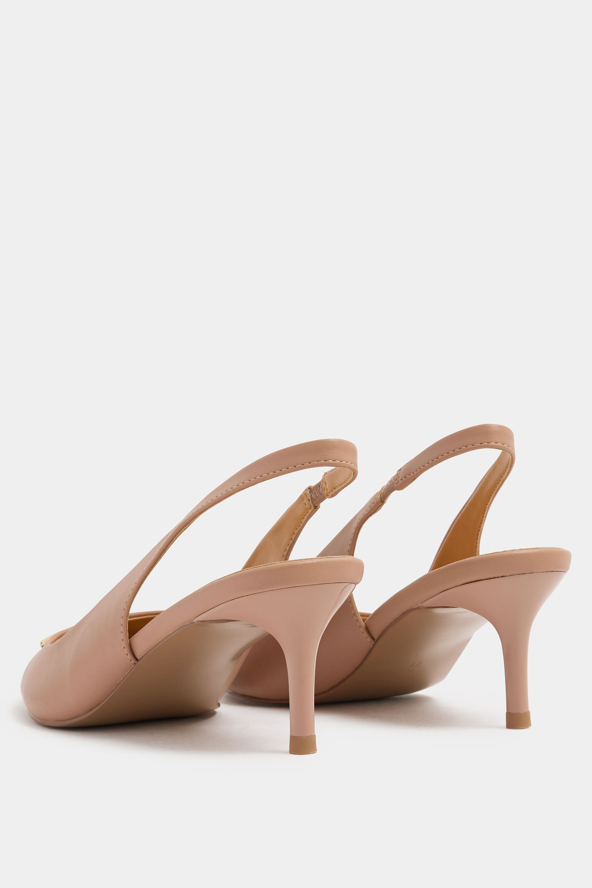 LTS Camel Brown Hammered Slingback Heels In Standard Fit | Long Tall Sally 5
