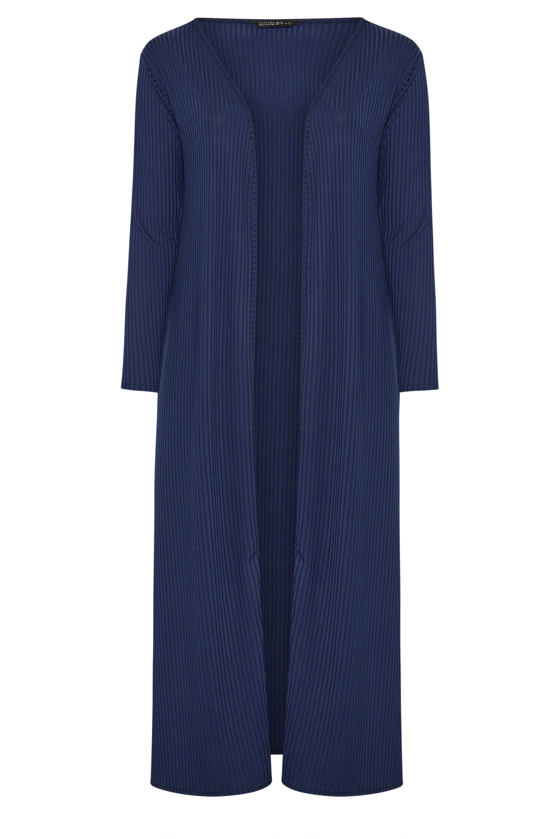 LIMITED COLLECTION Plus Size Navy Blue Ribbed Maxi Cardigan | Yours Clothing 5