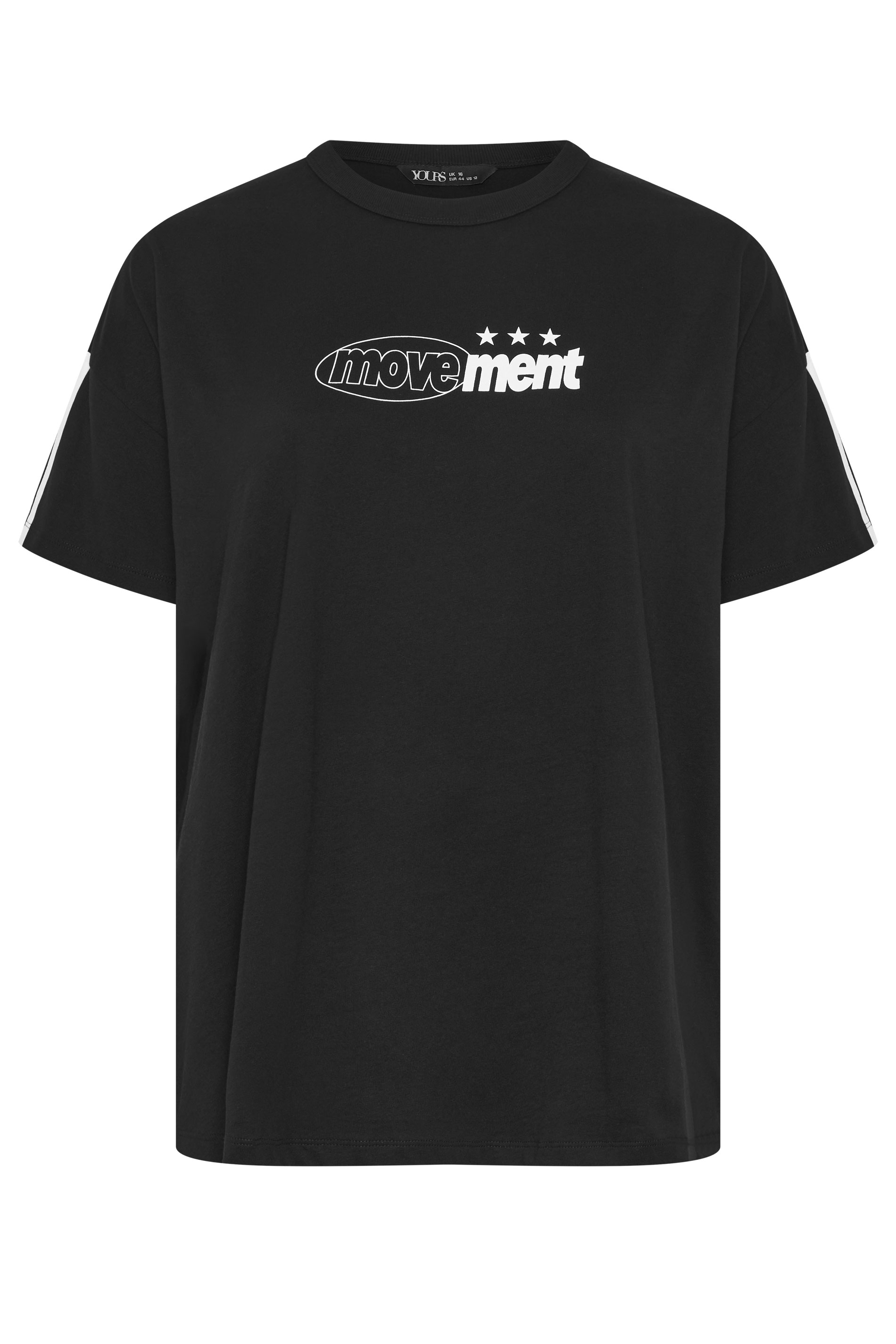 YOURS ACTIVE Plus Size Black 'Movement' T-Shirt | Yours Clothing 7