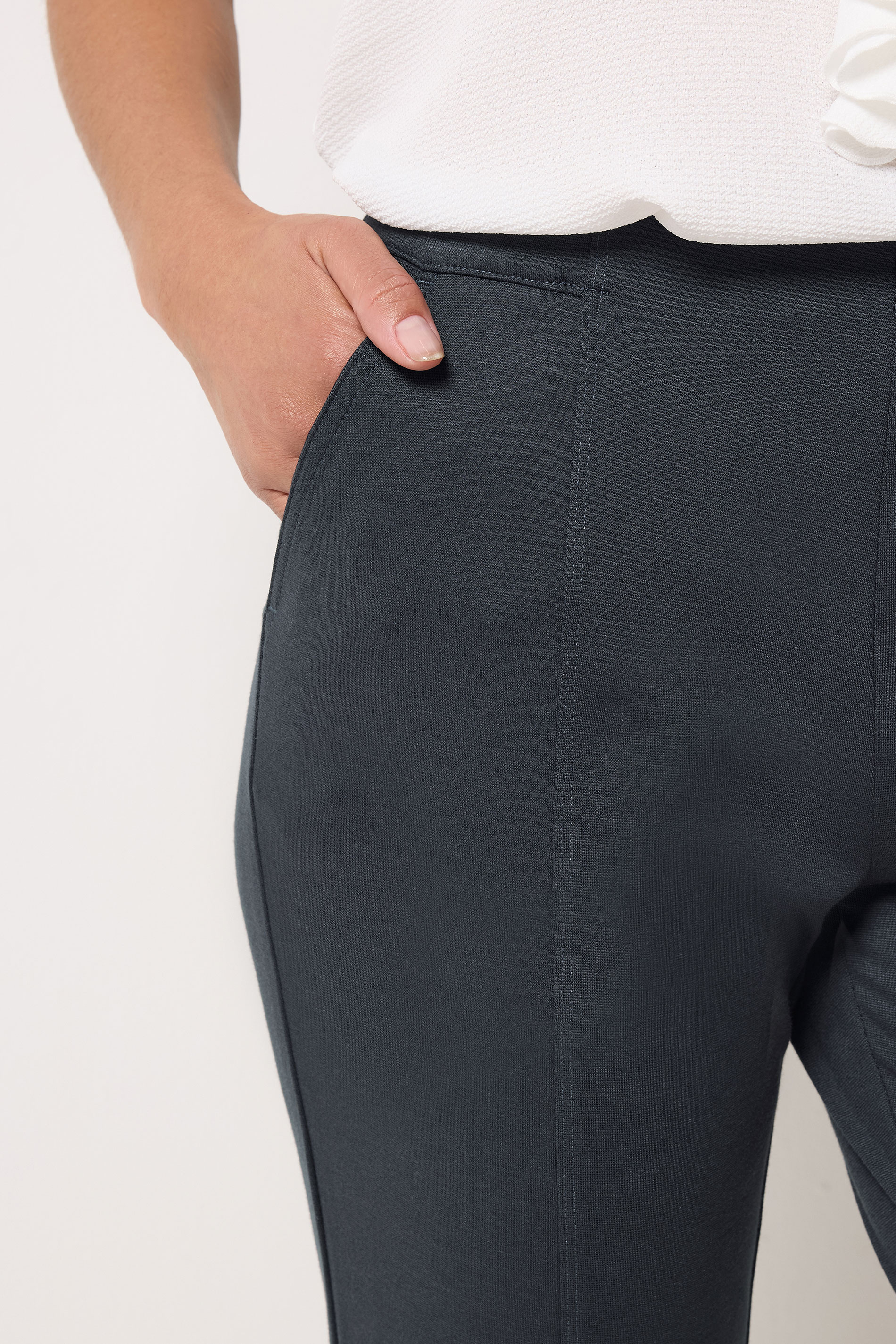 M&Co Grey Ponte Seam Detail Trousers | M&Co 4