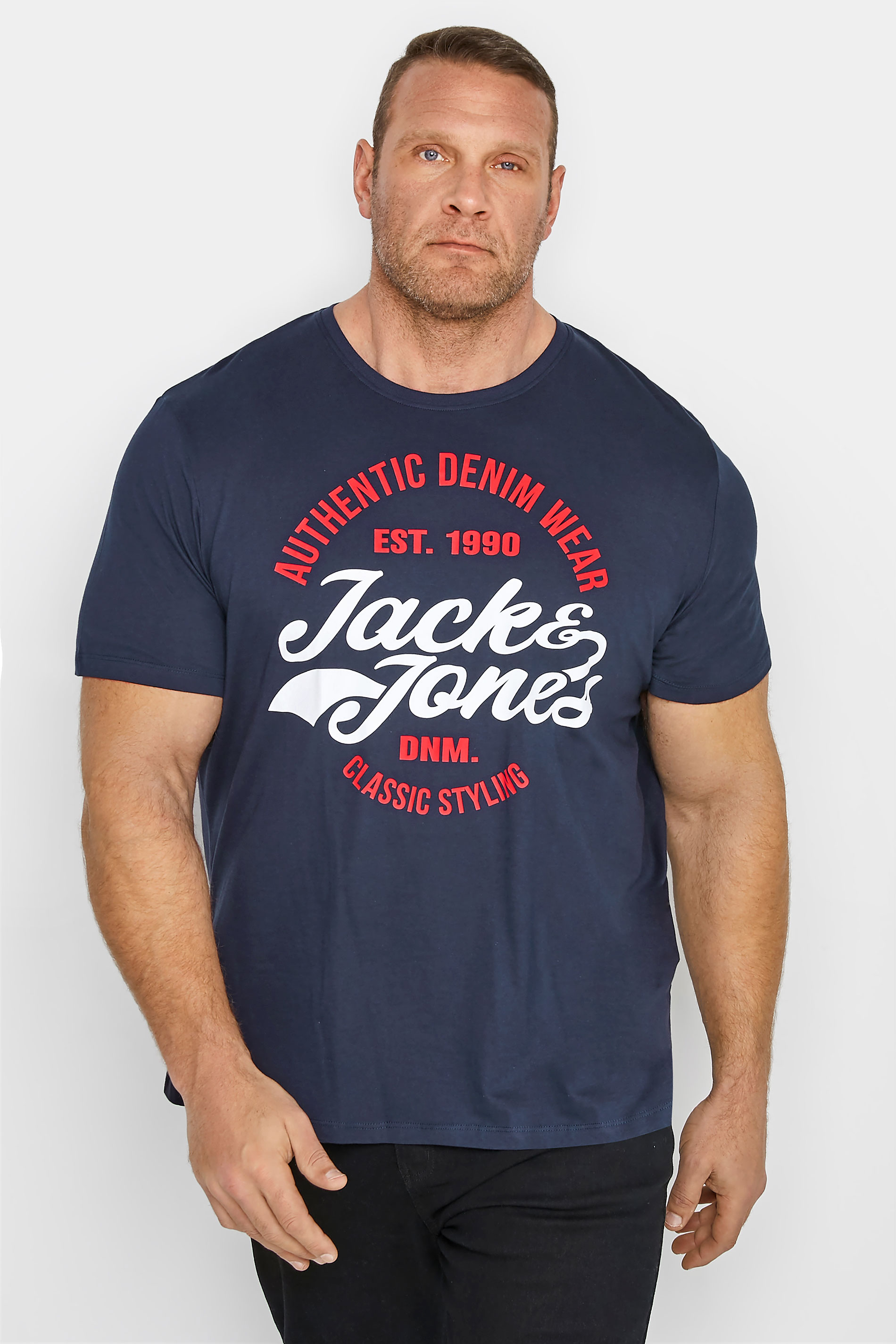 JACK & JONES Big & Tall Navy Blue Brat T-Shirt 1
