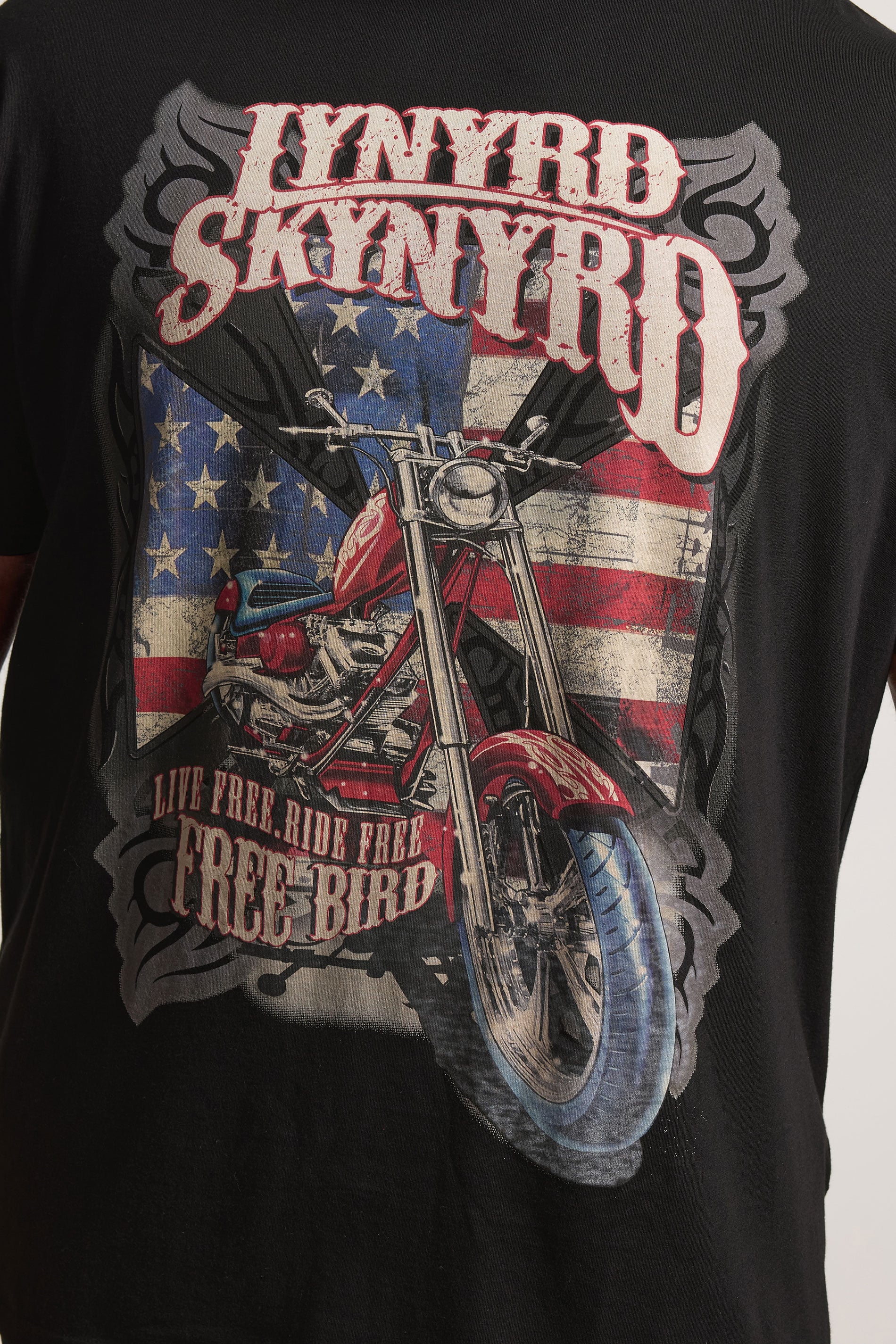 BadRhino Big & Tall Black Extra Long Lynyrd Skynyrd Bike Graphic T-Shirt | BadRhino 4