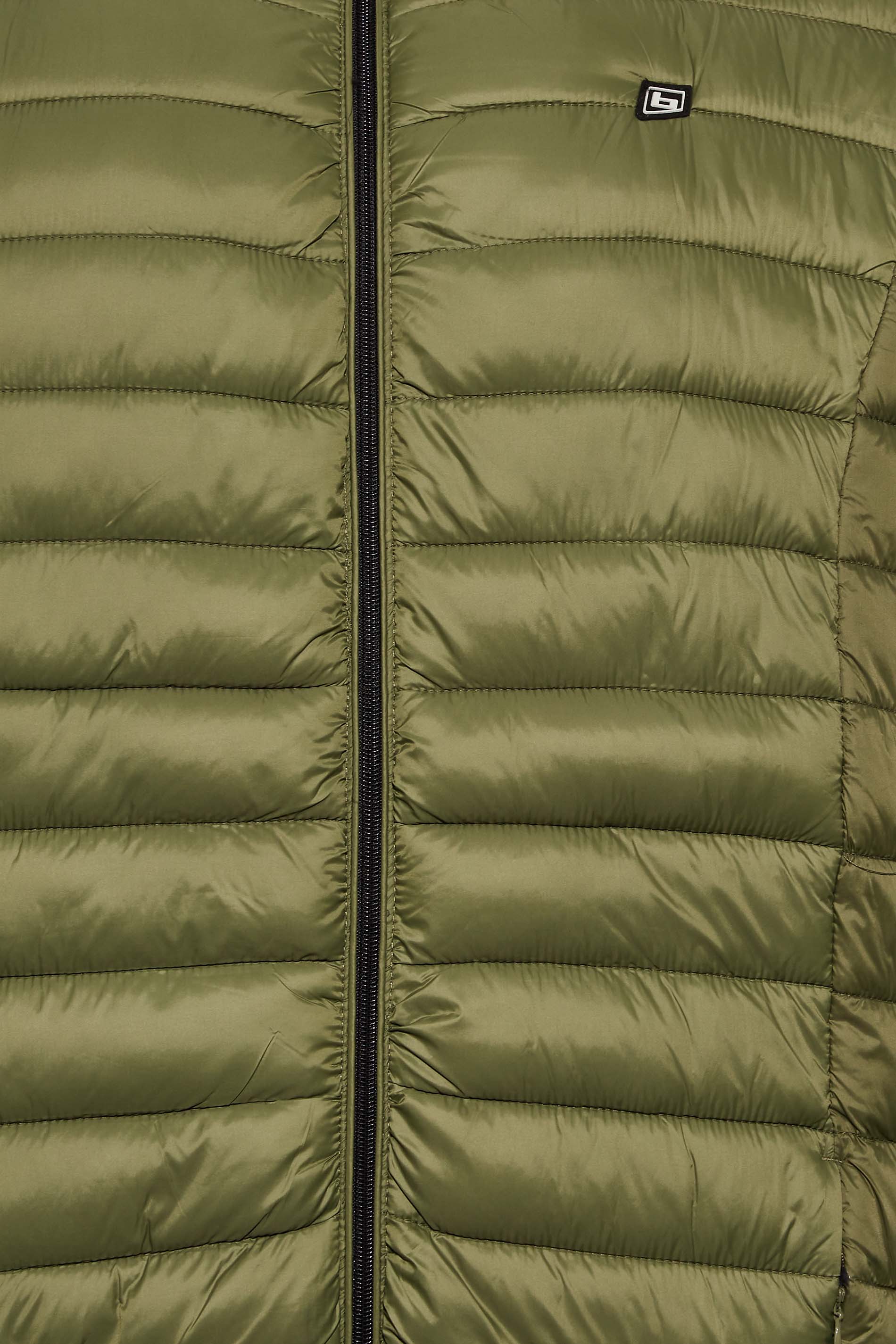 BLEND Big & Tall Khaki Green Hooded Padded Jacket | BadRhino 2