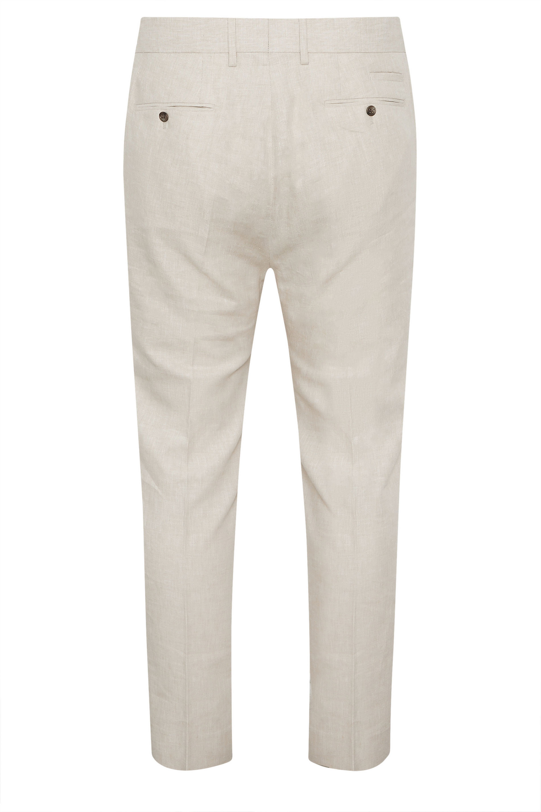 BadRhino Tailoring Big & Tall Oatmeal Brown Linen Suit Trousers | BadRhino 8