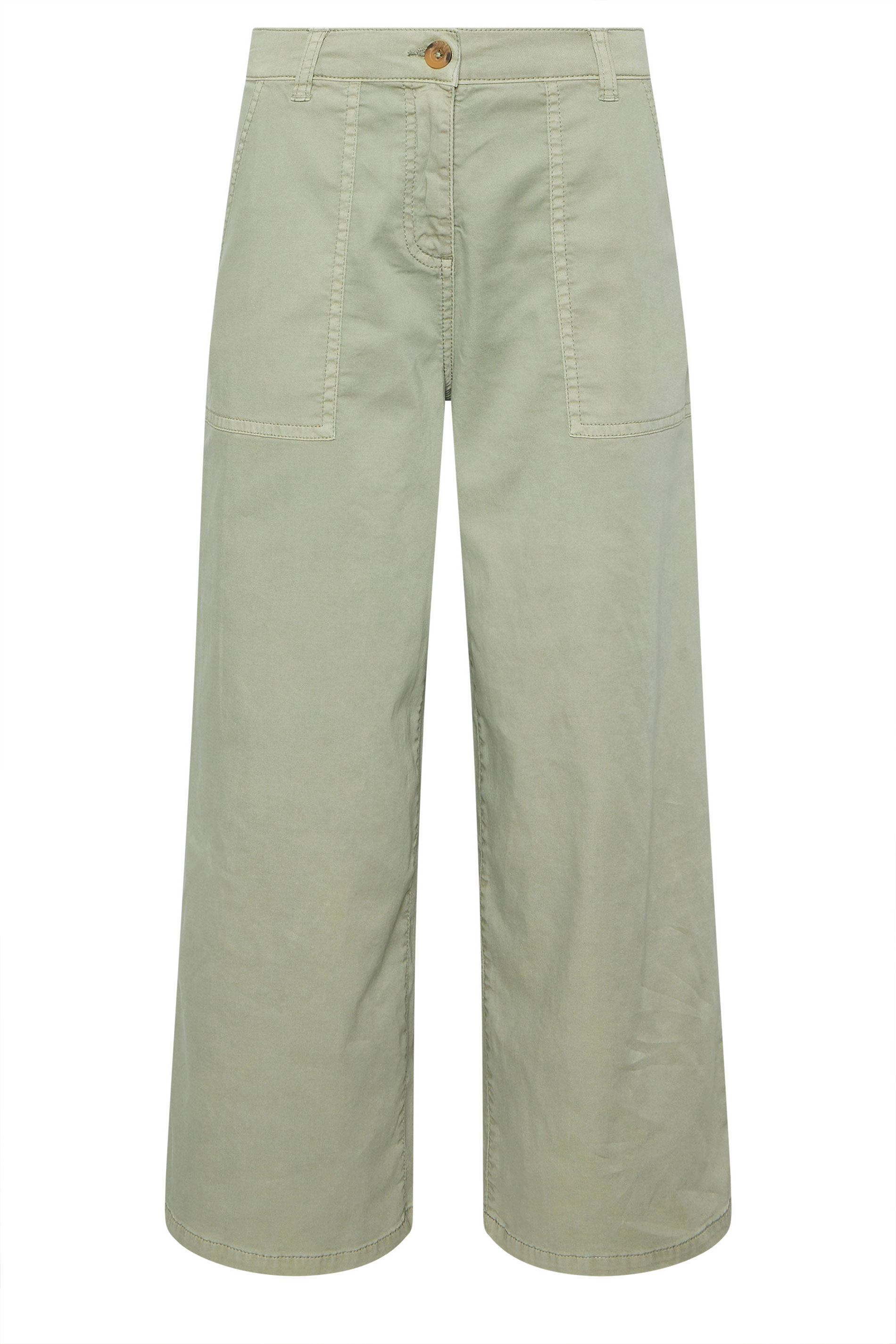 M&Co Petite Sage Green Midrise Wide Leg Cargo Trousers | M&Co 5