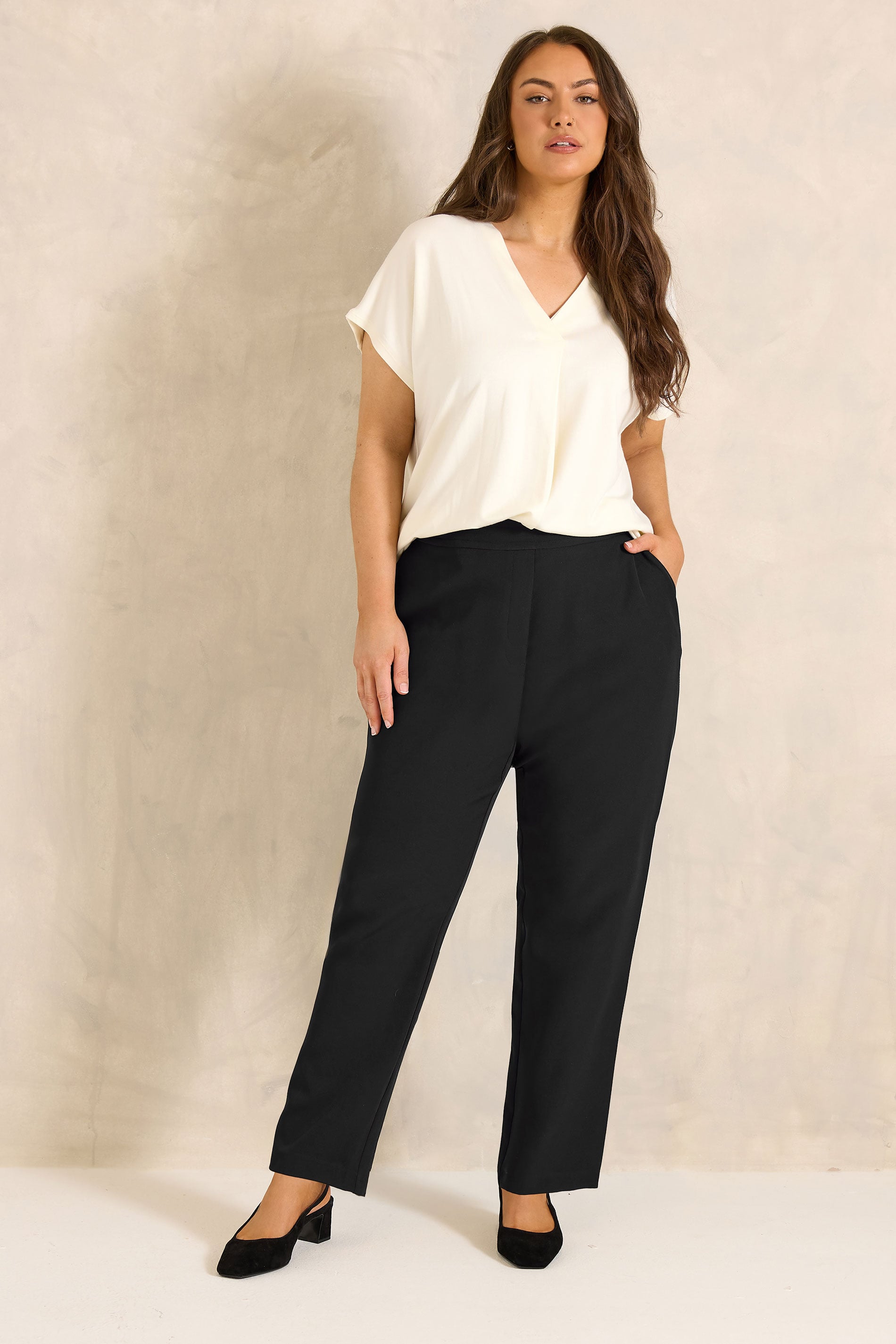 EVANS Plus Size Black Tapered Formal Trousers | Evans 3