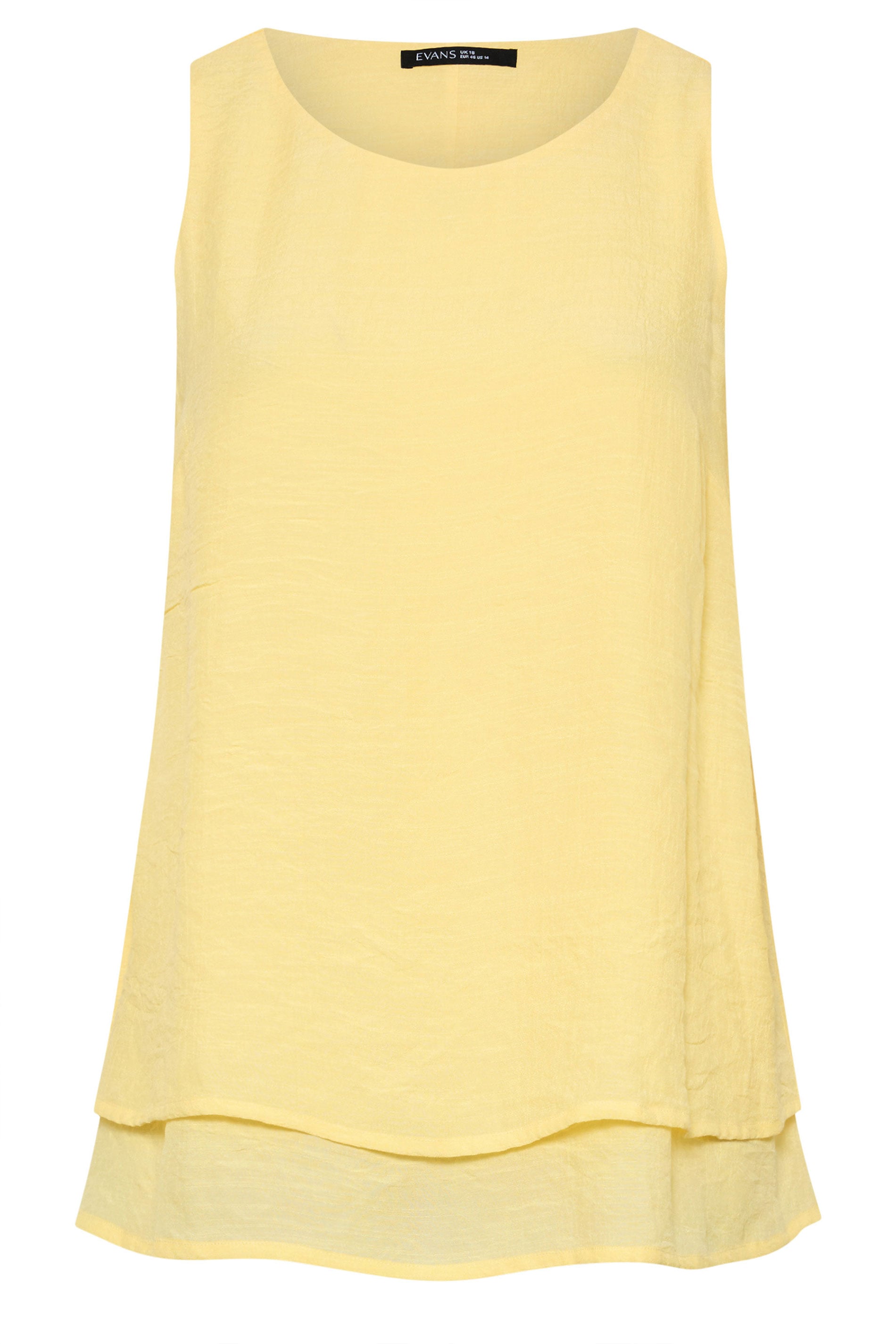 EVANS Plus Size Yellow Double Layer Vest Top | Evans 6