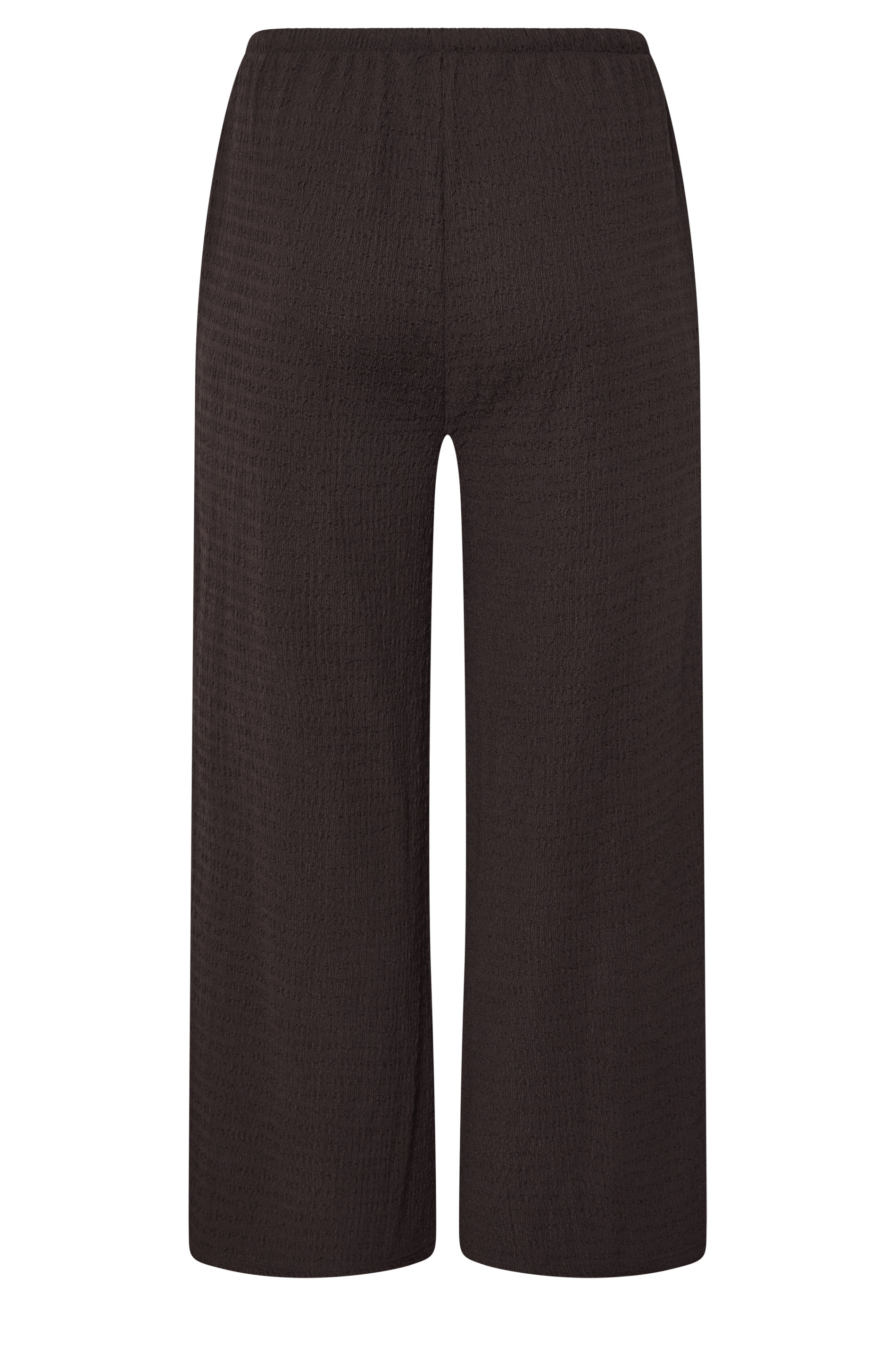 YOURS Plus Size Chocolate Brown Wide Leg Crinkle Trousers | Yours Clothing 7