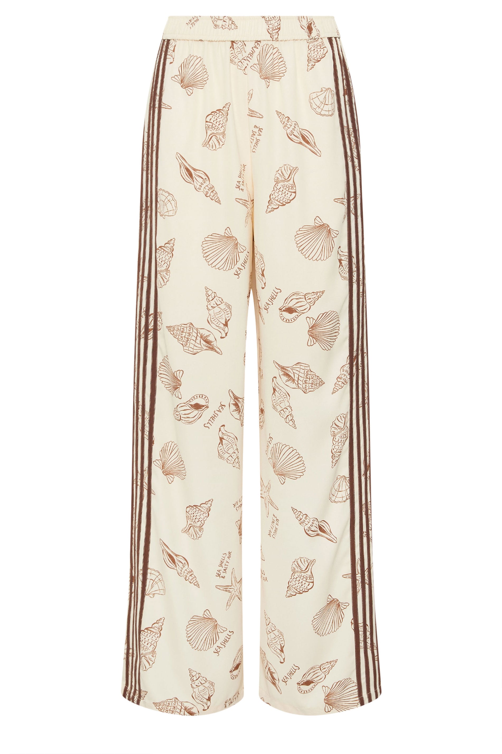 LTS Tall Women's Natural Brown Sea Shell Print Wide Leg Trousers | Long Tall Sally 6