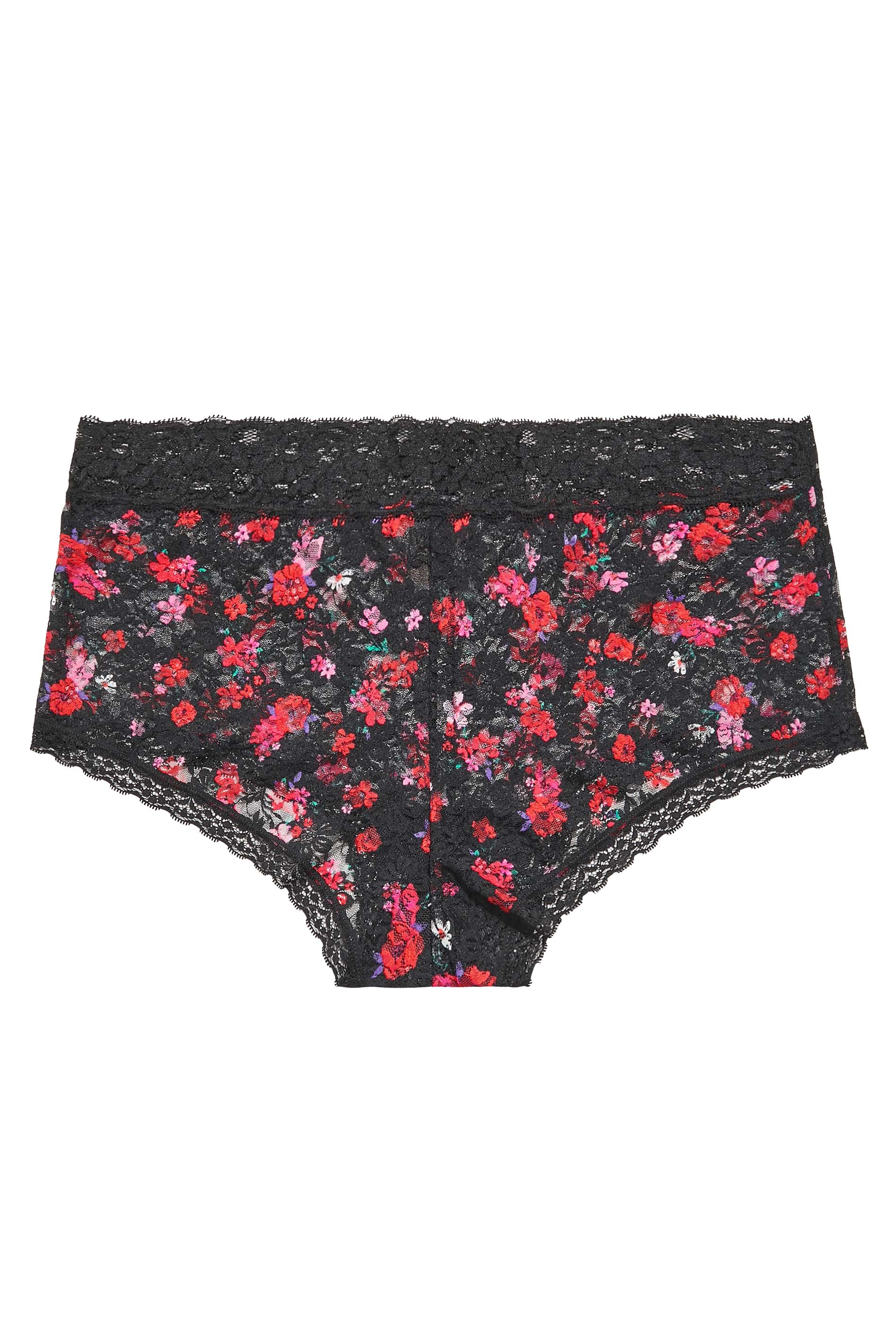 Plus Size 3 PACK Black & Red Floral Lace Shorts