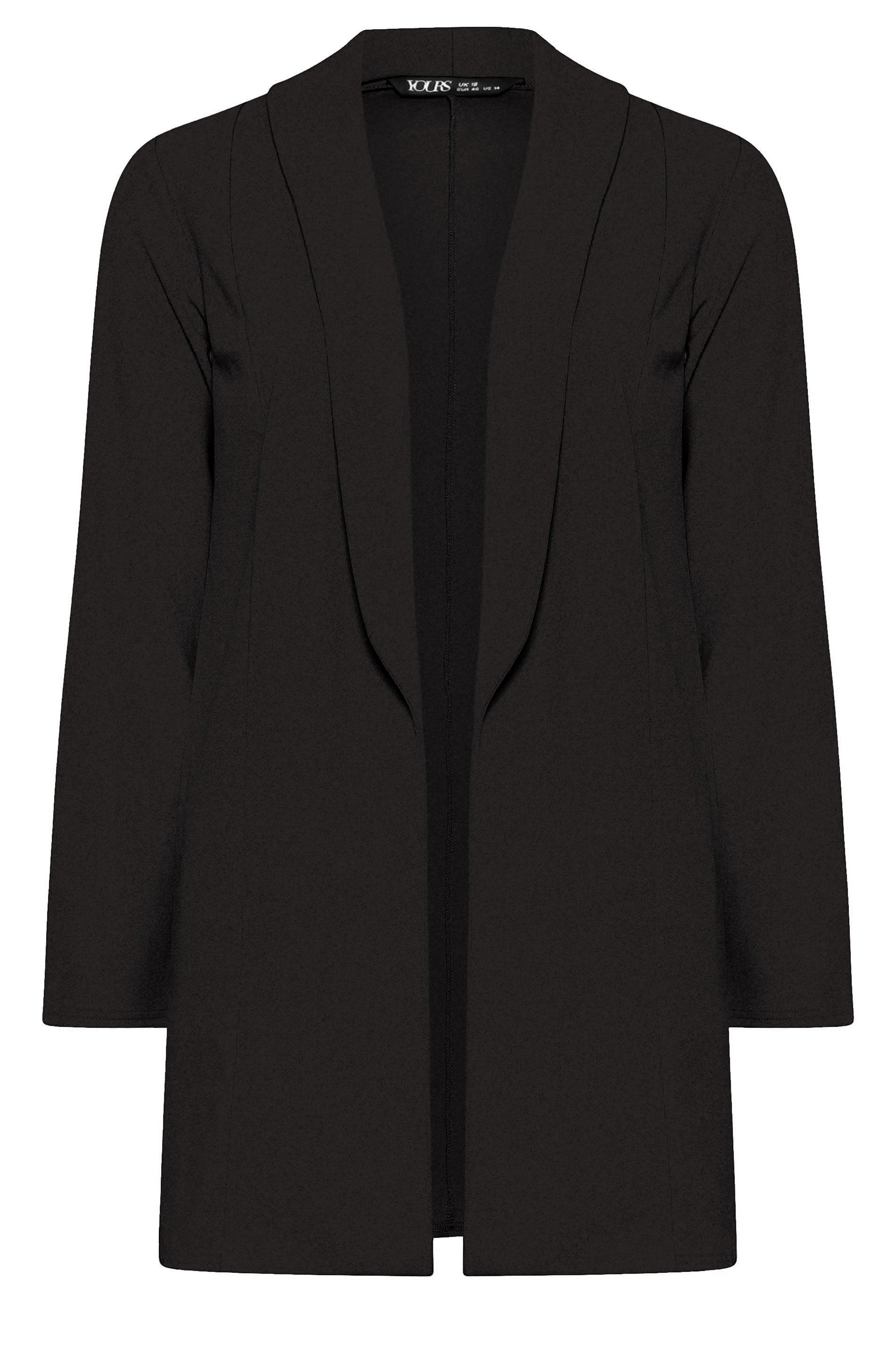 YOURS Plus Size Black Shawl Collar Scuba Blazer | Yours Clothing 6