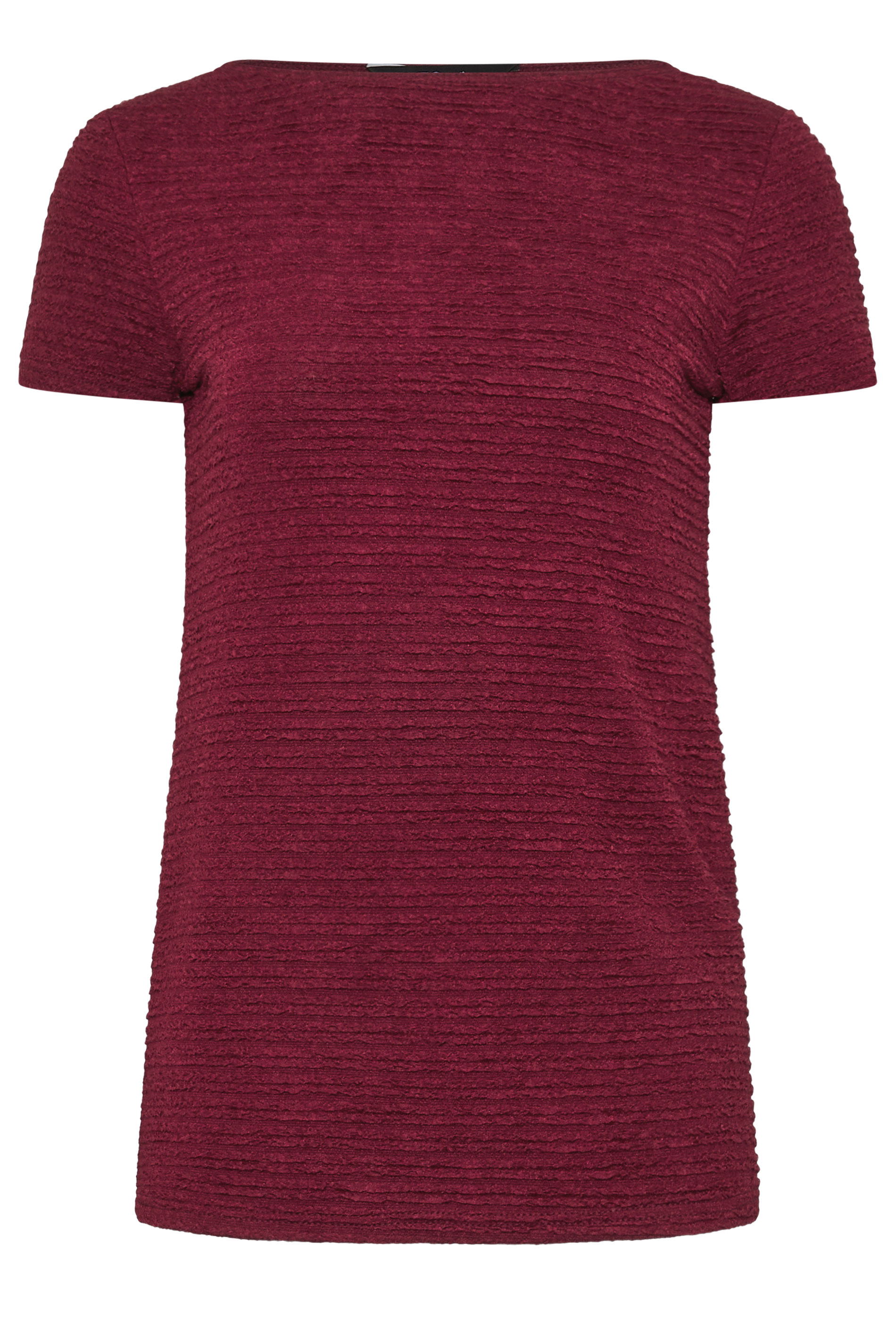 LTS Tall Women's Burgundy Red Textured Slash Neck Top | Long Tall Sally 5