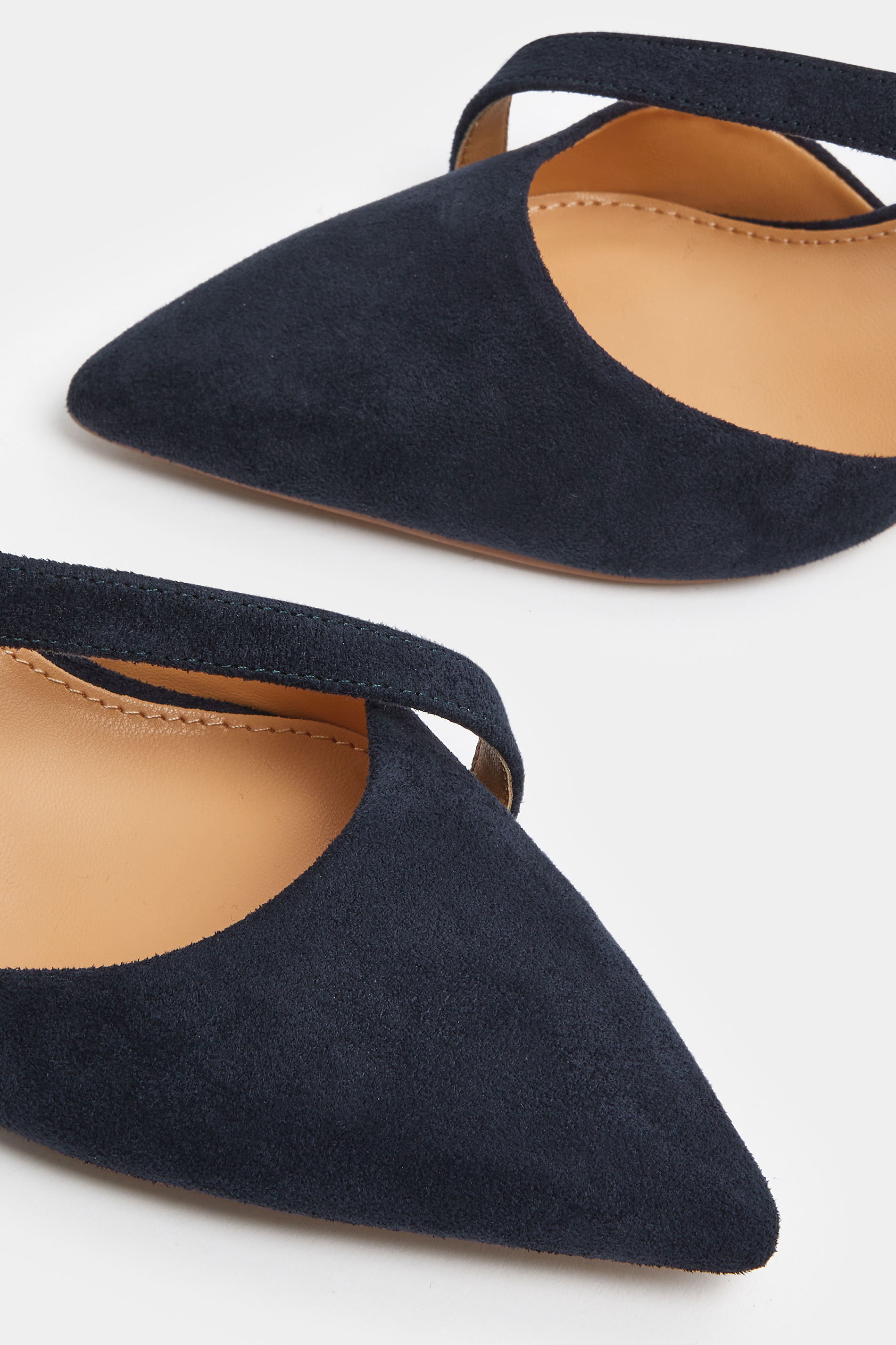 LTS Navy Blue Asymmetric Slingback Heel In Standard Fit | Long Tall Sally 5