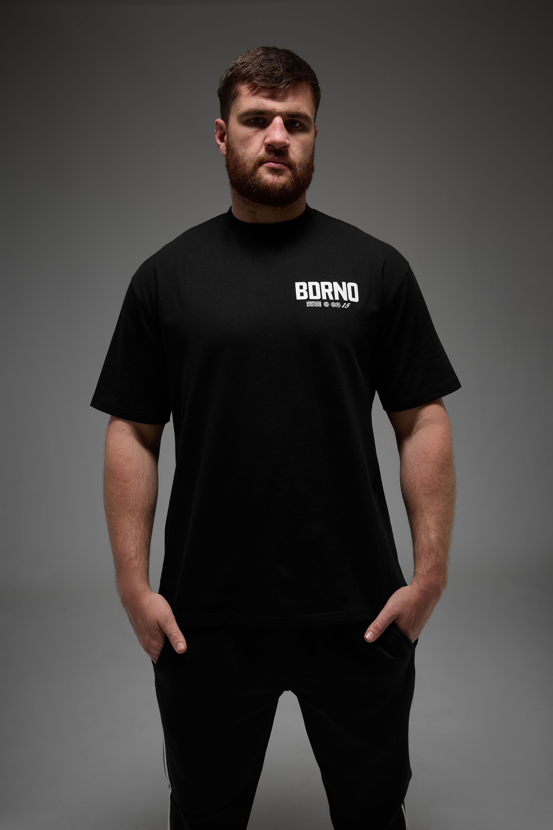BDRNO Premium Big & Tall Black Logo T-Shirt | BadRhino 3