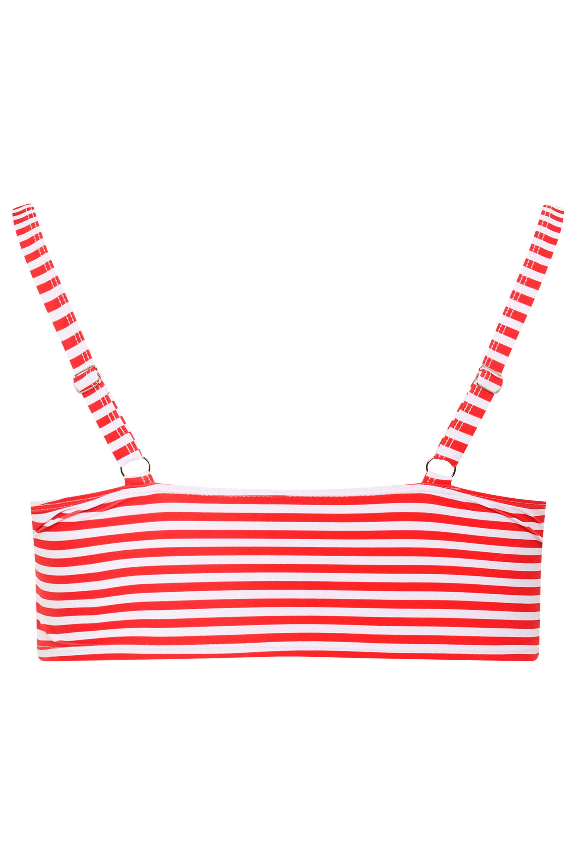 LIMITED COLLECTION Plus Size Red Stripe Bikini Top | Yours Clothing 7