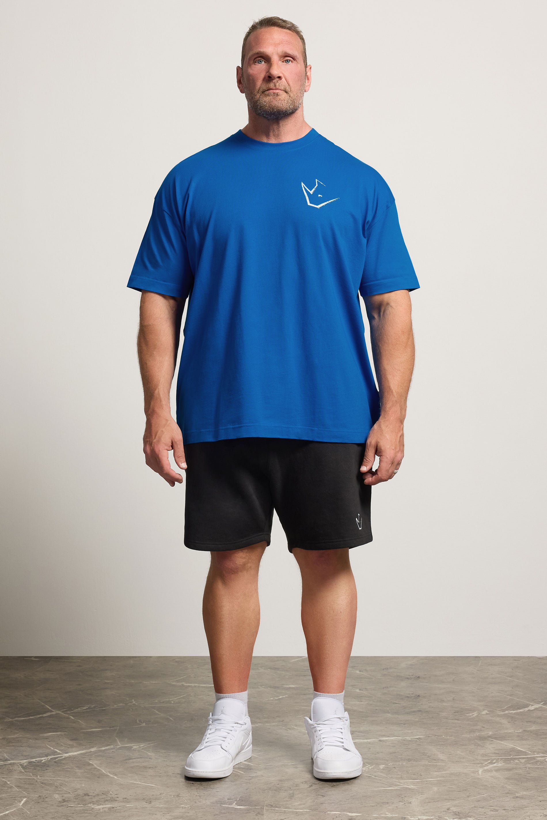 IronRhino Big & Tall Cobalt Blue Old English Logo T-Shirt | BadRhino 1