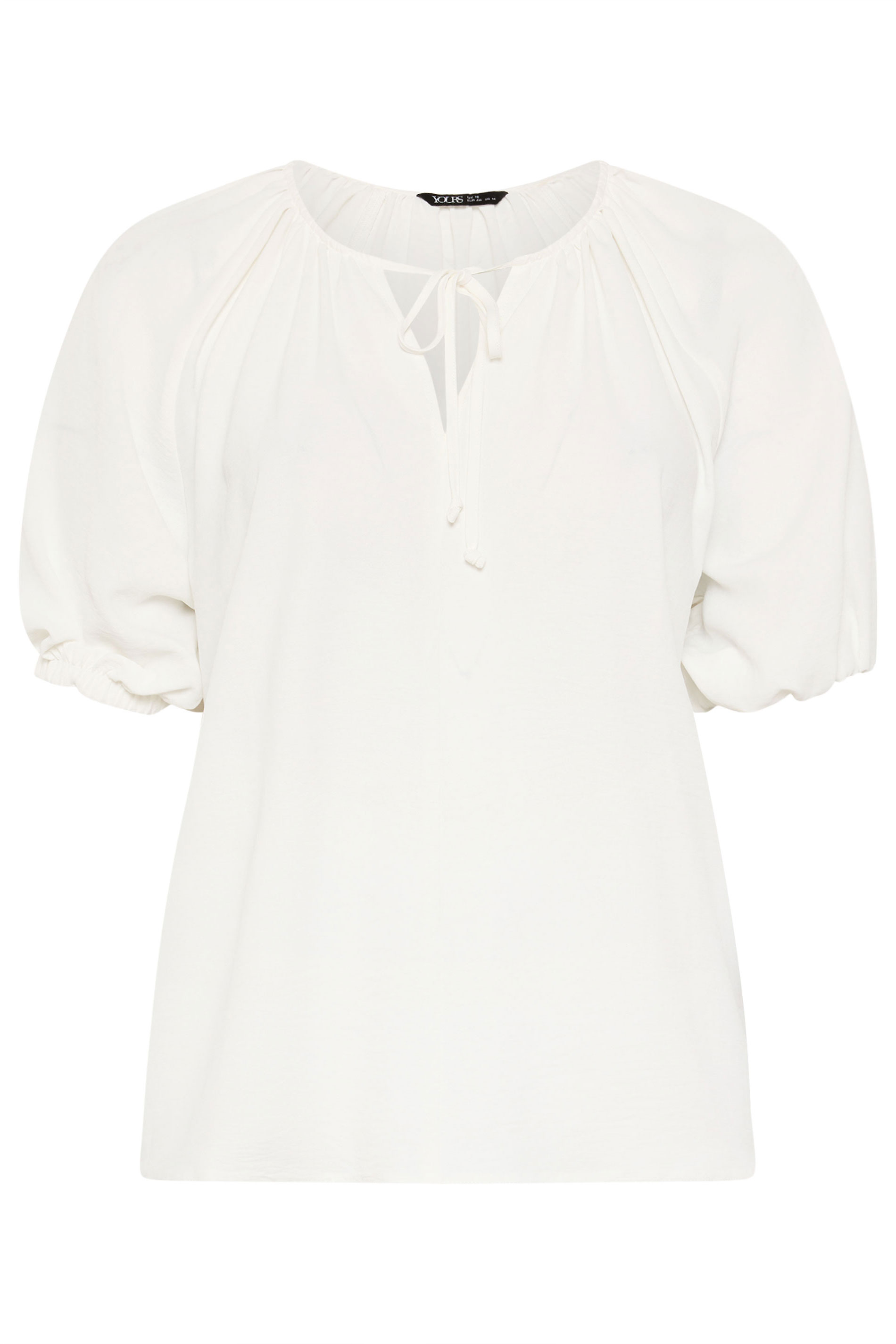 YOURS Plus Size Ivory White Balloon Sleeve Blouse |  Yours Clothing 5