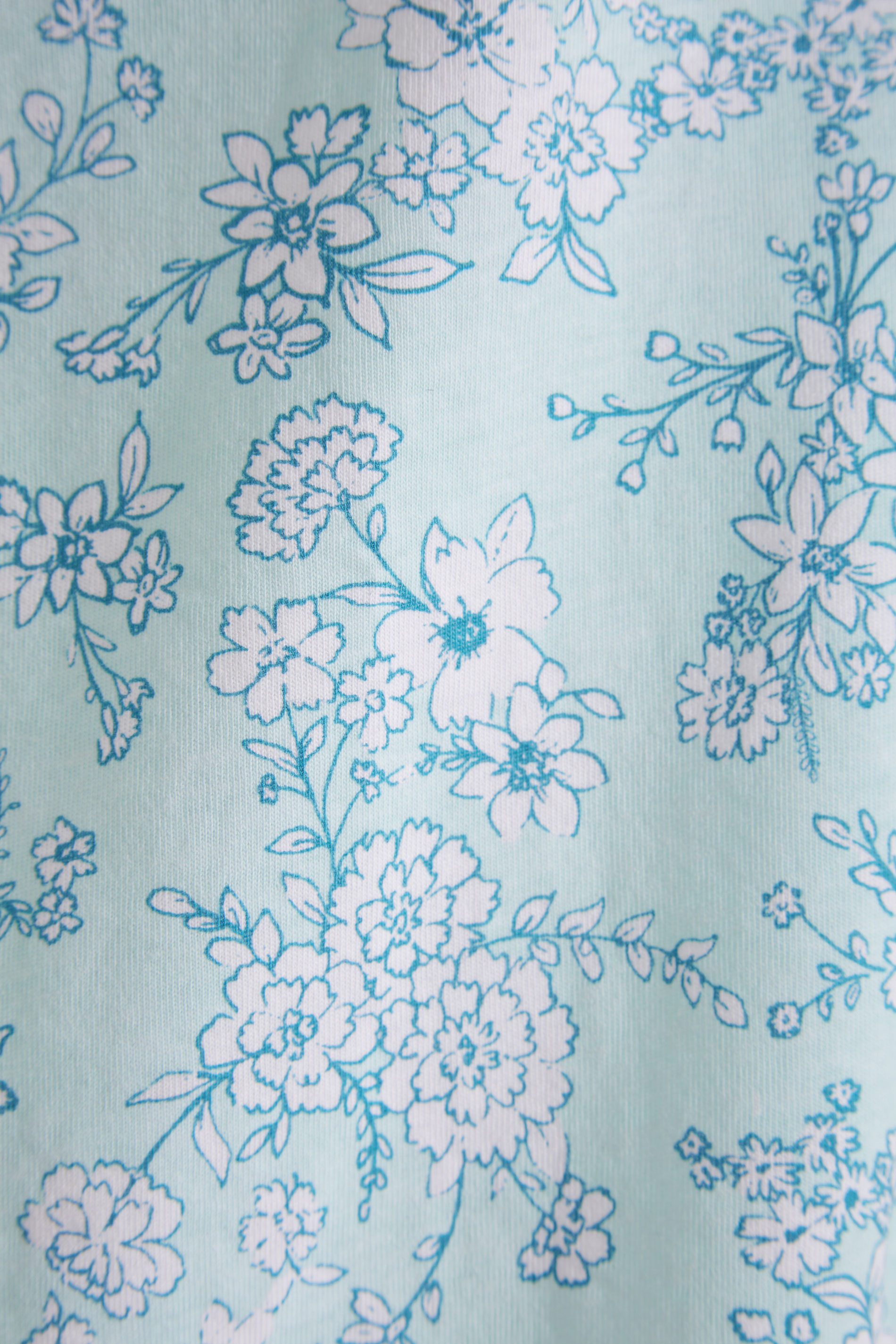 Tall Women's LTS Light Blue Floral Print Cotton Pyjama Set | Long Tall Sally  1