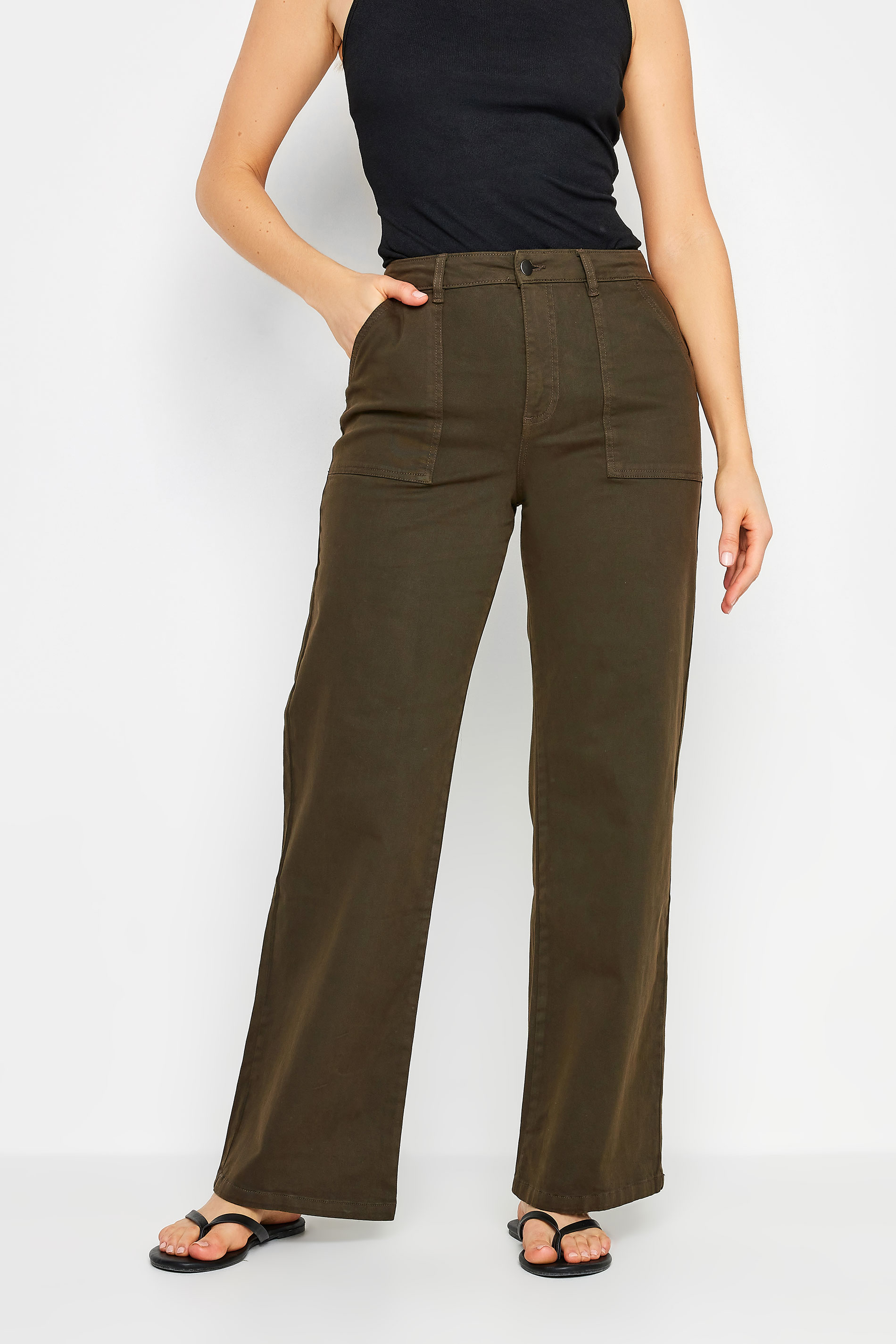 LTS Tall Women's Green Wide Leg Trousers | Long Tall Sally 2