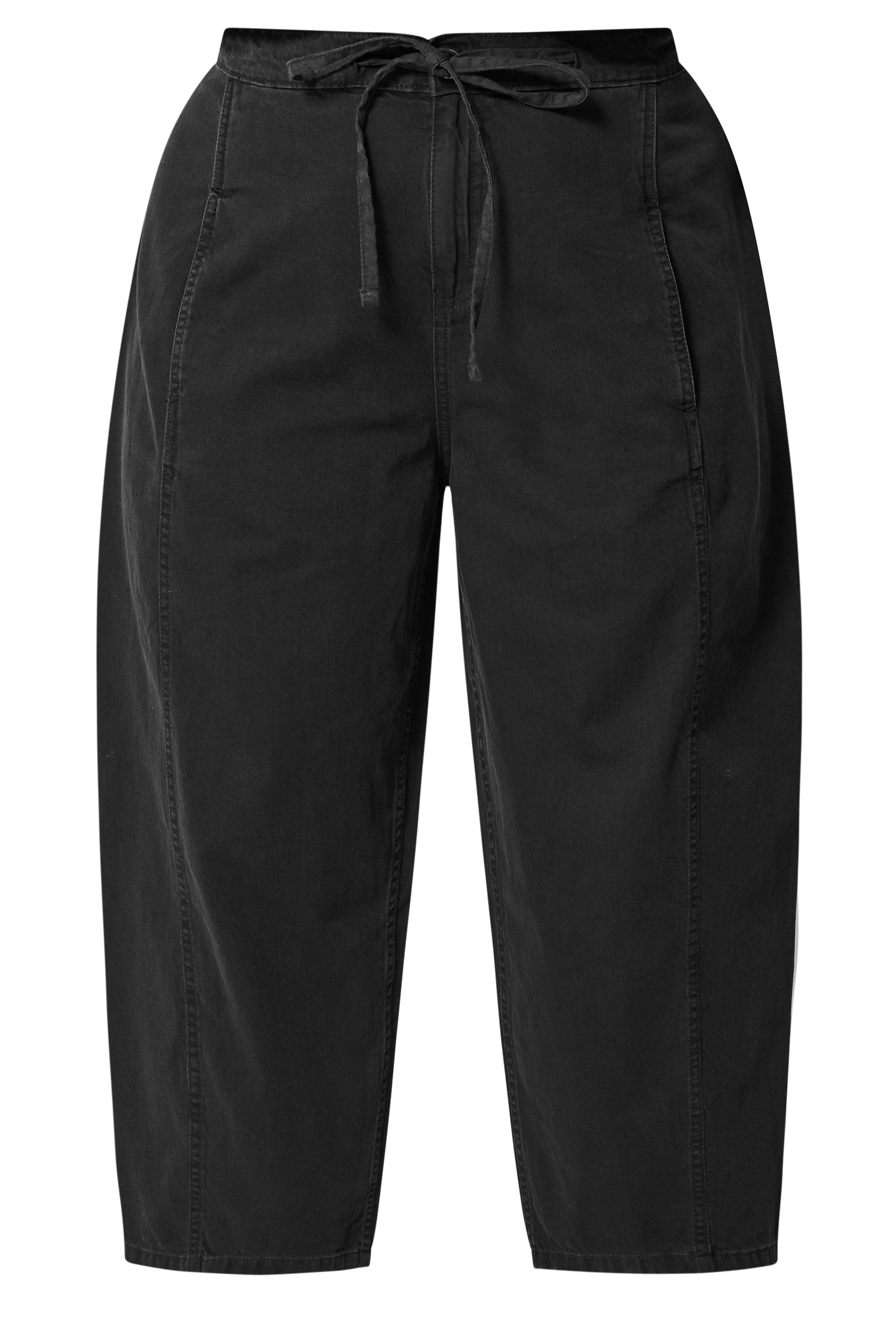 YOURS Plus Size Washed Black Crop Barrel Jeans | Yours Clothing 5