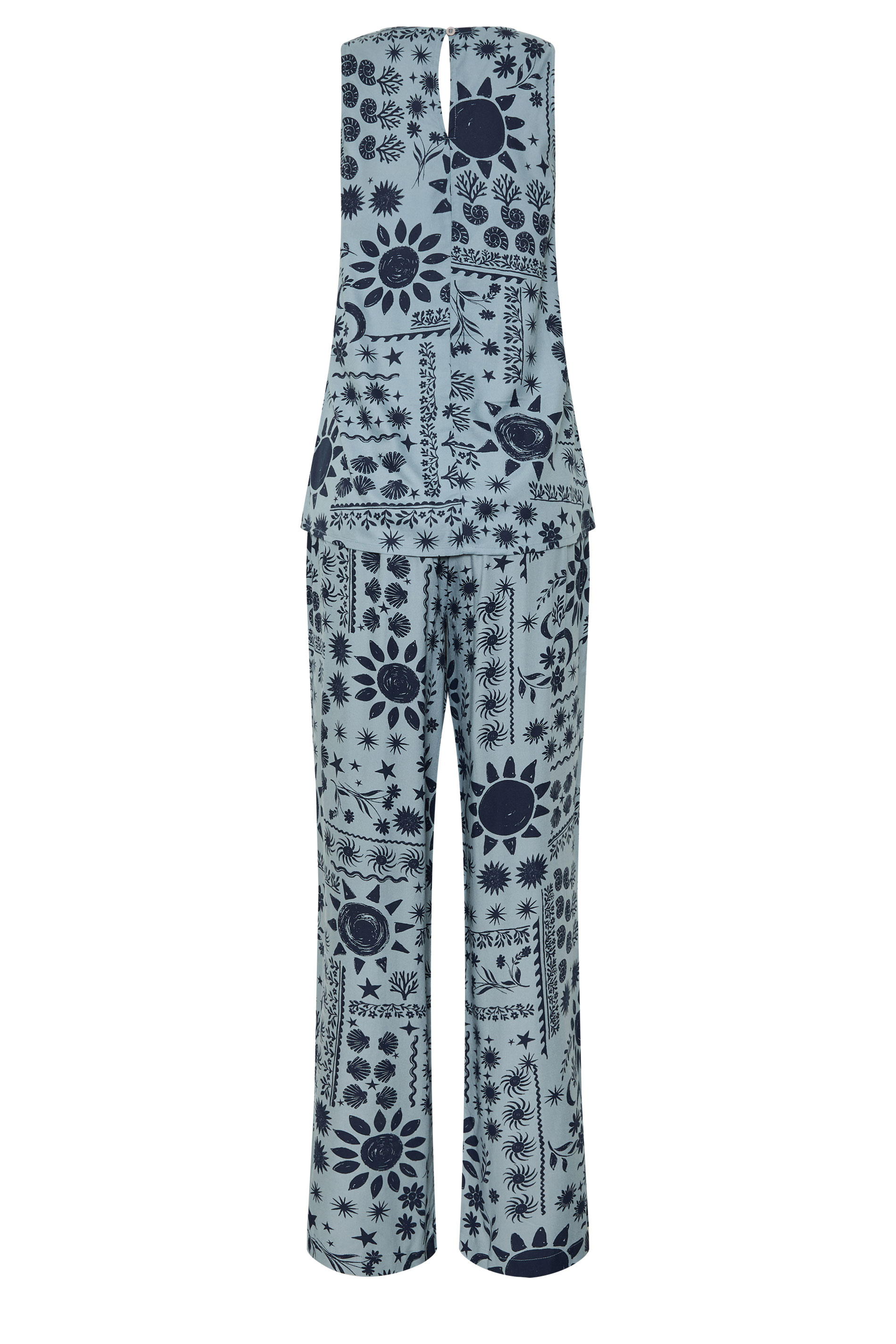 LTS Tall Women's Set Blue Coastal Print Top & Wide Leg Trousers | Long Tall Sally 6