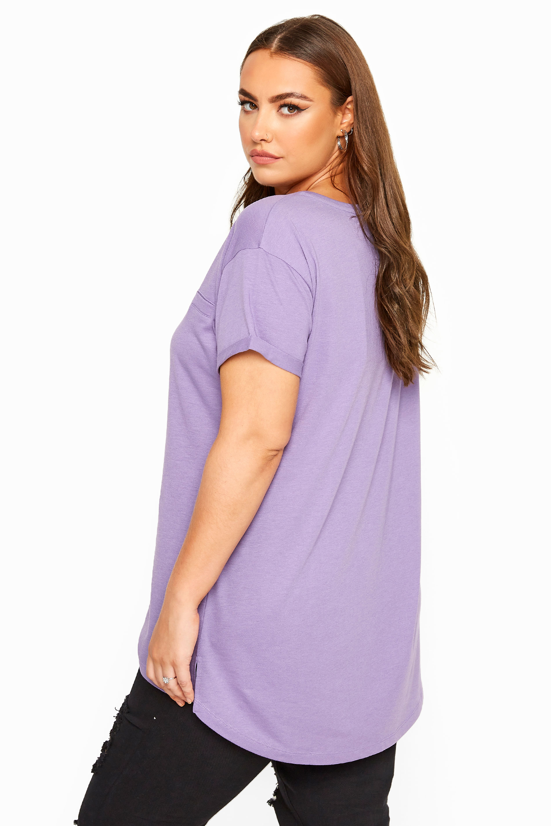 Download Purple Mock Pocket T-Shirt | Yours Clothing