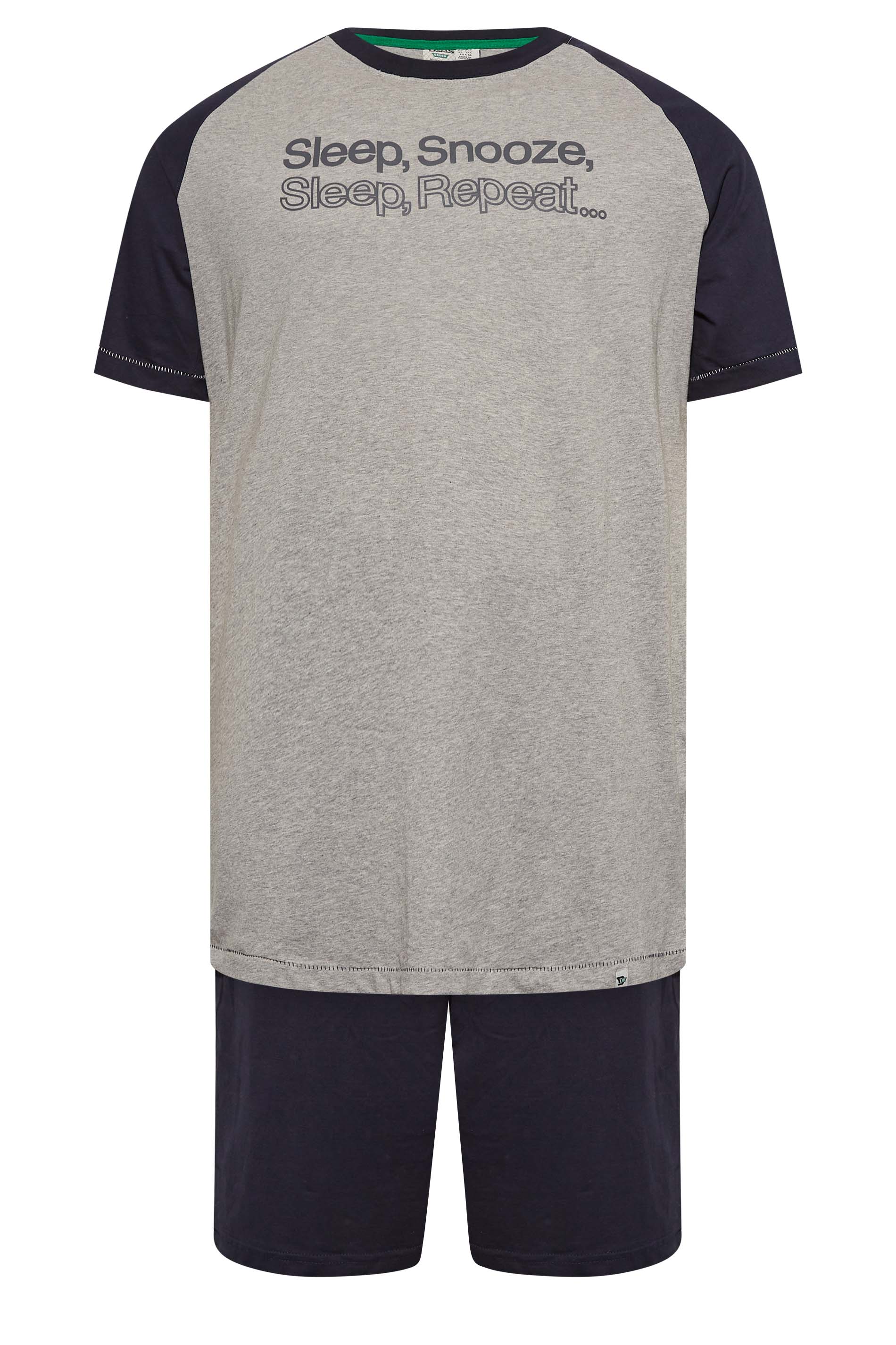 D555 Big & Tall Grey T-Shirt & Shorts Lounge Set | BadRhino 3