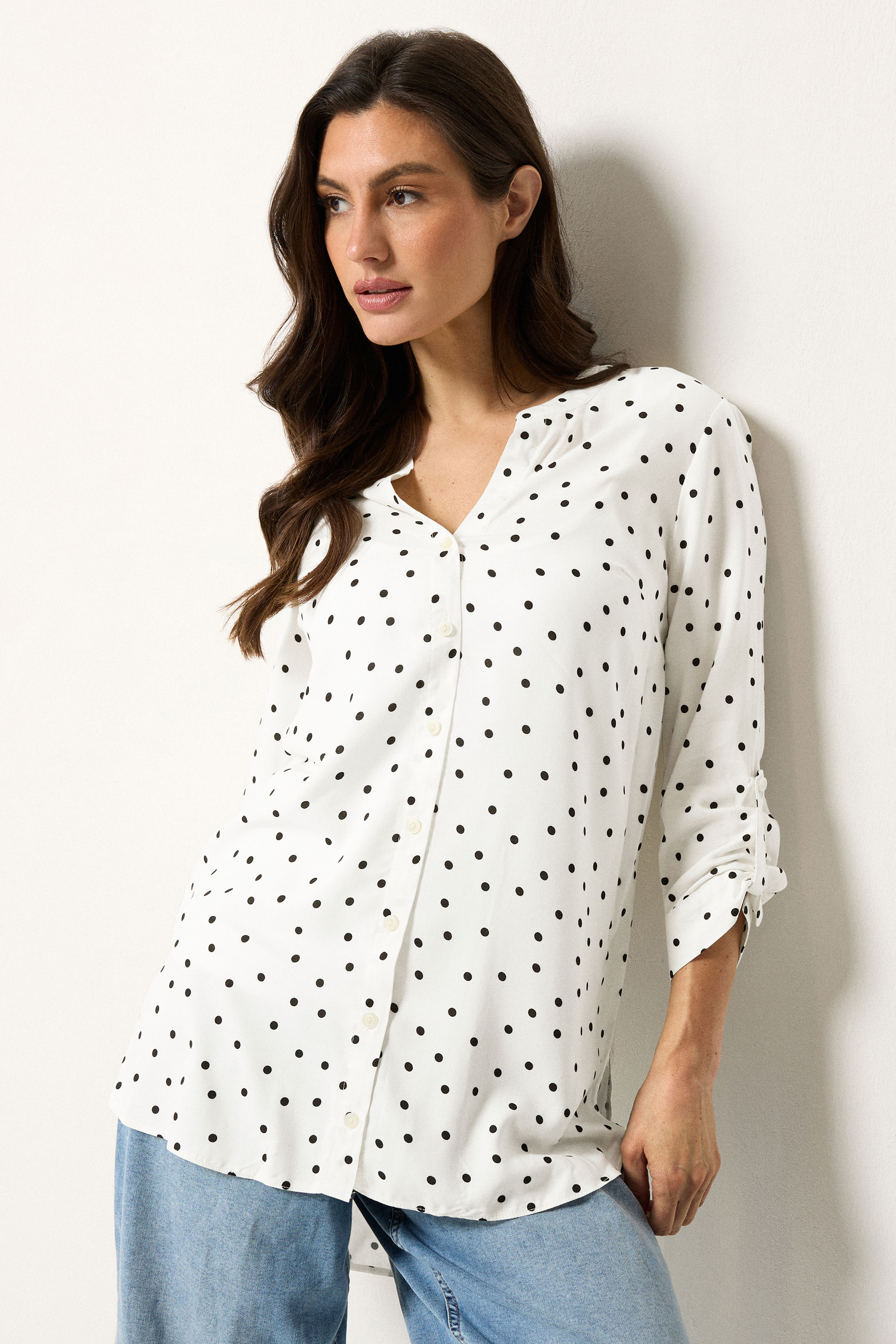 M&Co White & Black Polka Dot Shirt | M&Co 3